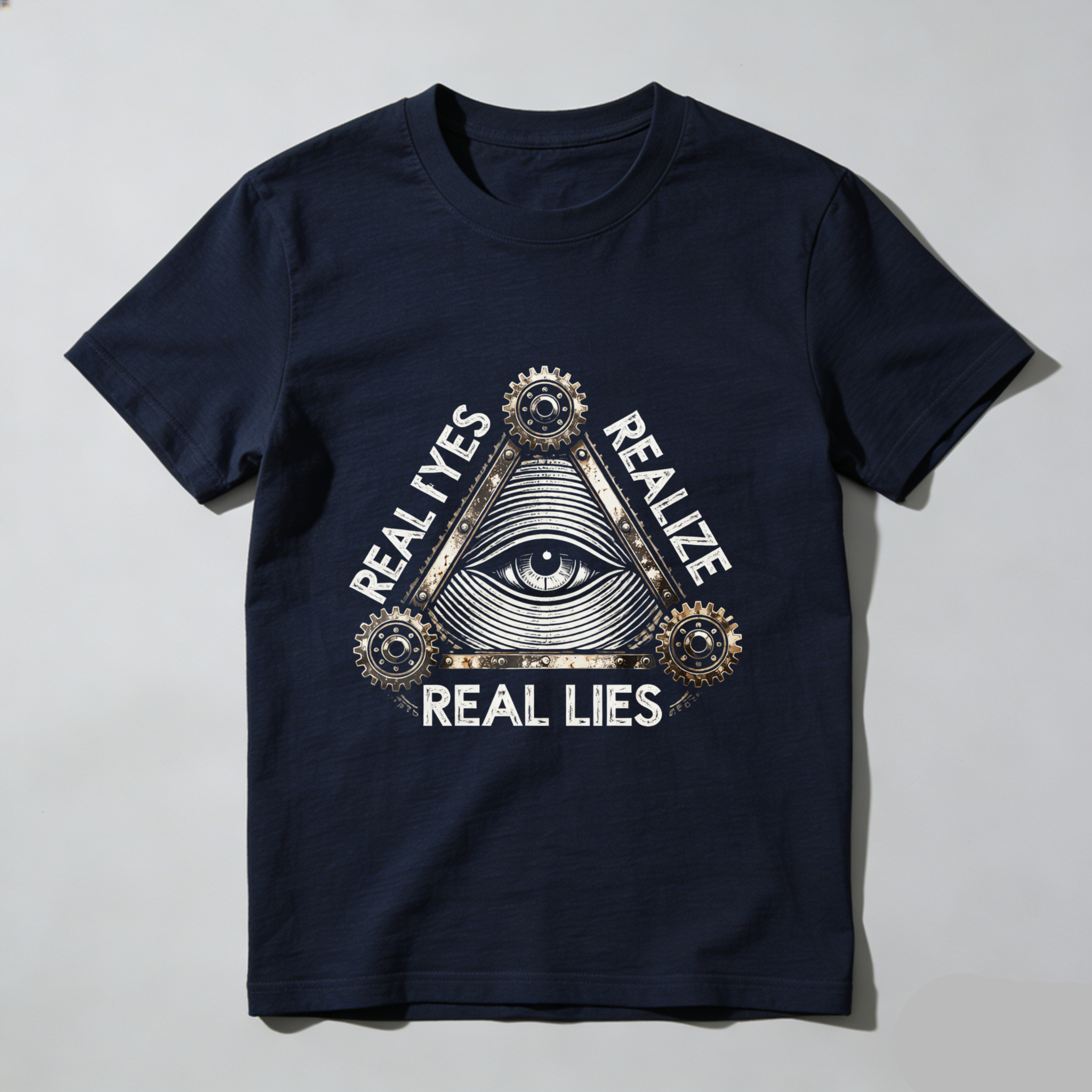 TEECURENT  Real Eyes Realize Real Lies Eye Pyramid Gears TEECURENT