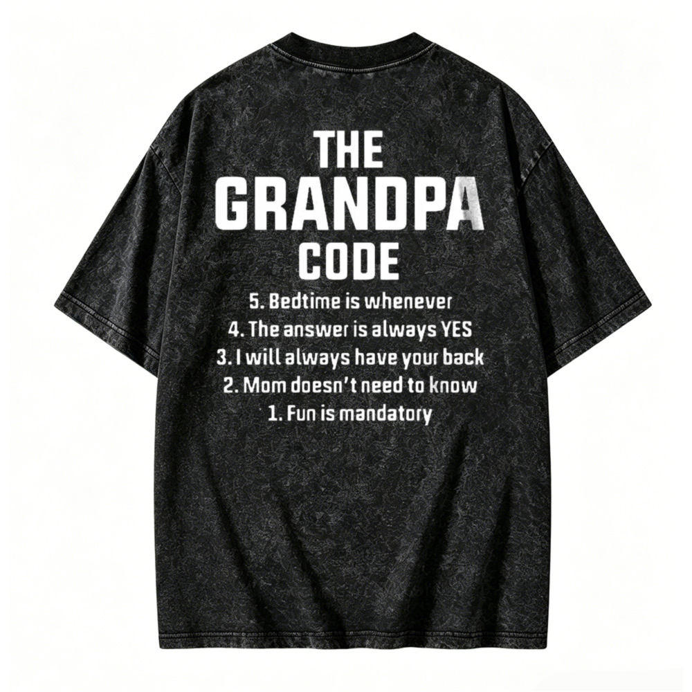 The Grandpa Code Funny Quote Washed T-shirt
