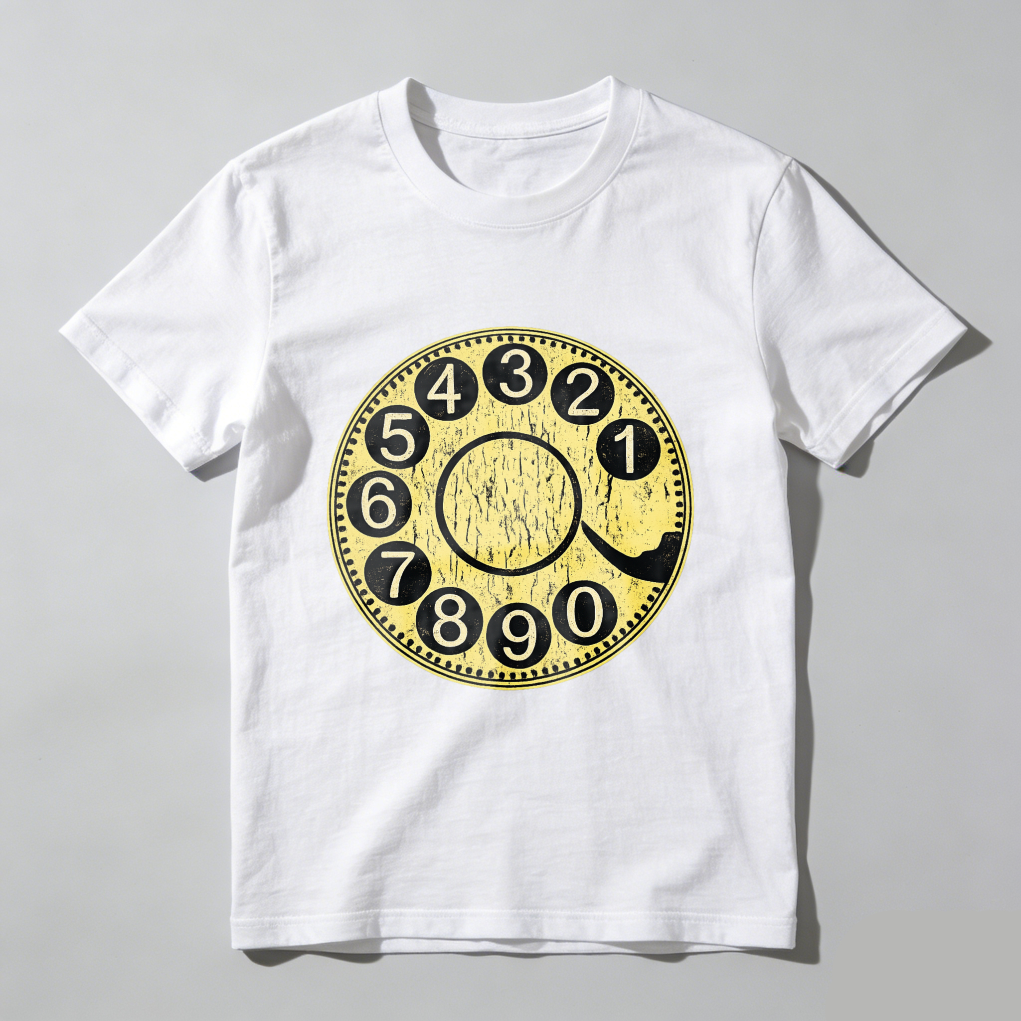 Vintage Rotary Dial Phone T-Shirt Made In Usa Retro Telephone Design Black Cotton Shirt Unisex Classic Style Gift For Tech Enthusiasts