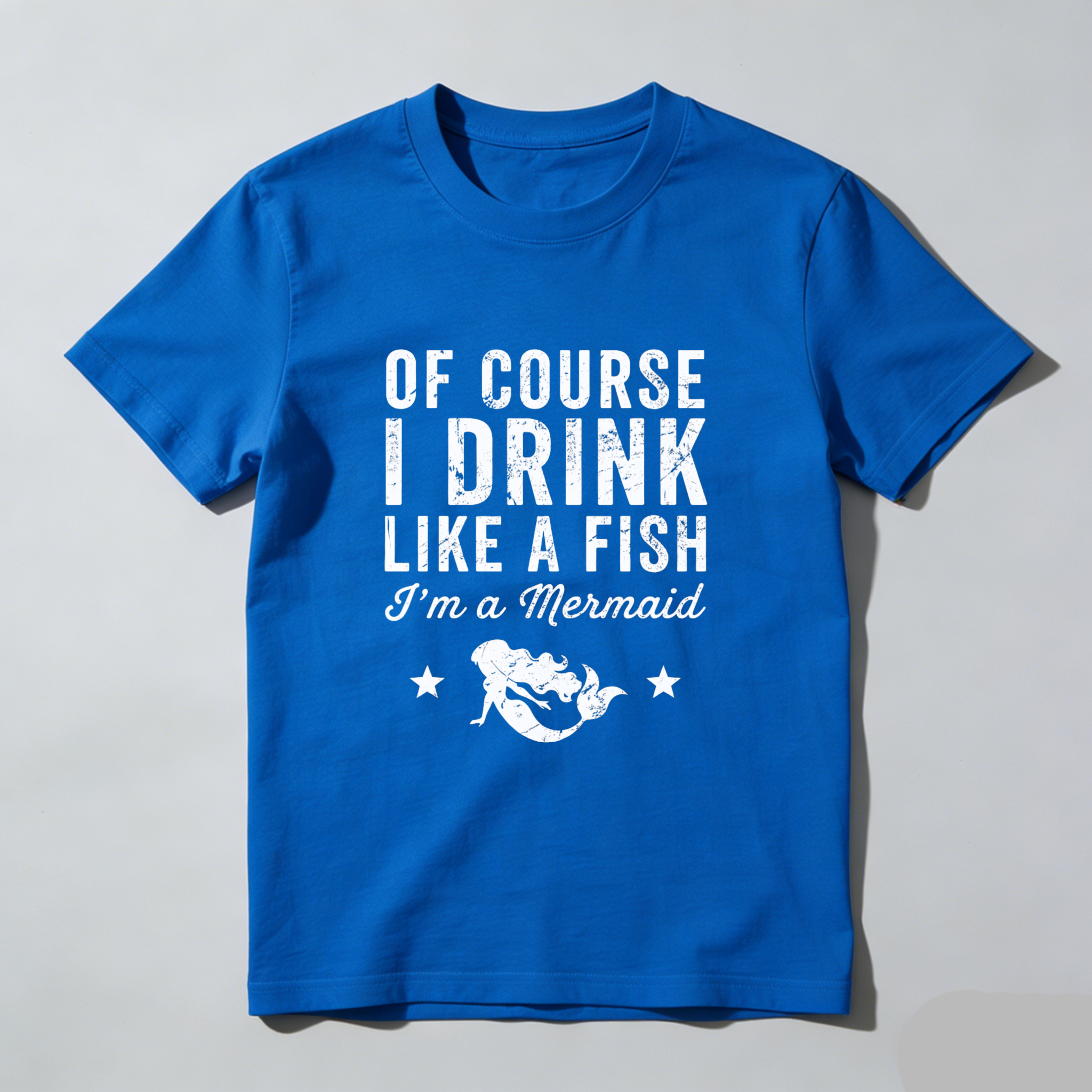 TEECURENT Of Course I Drink Like A Fish Im A Mermaid T Shirt Funny Mermaid Saying Shirt For Women Men Casual Summer Top WOMEN