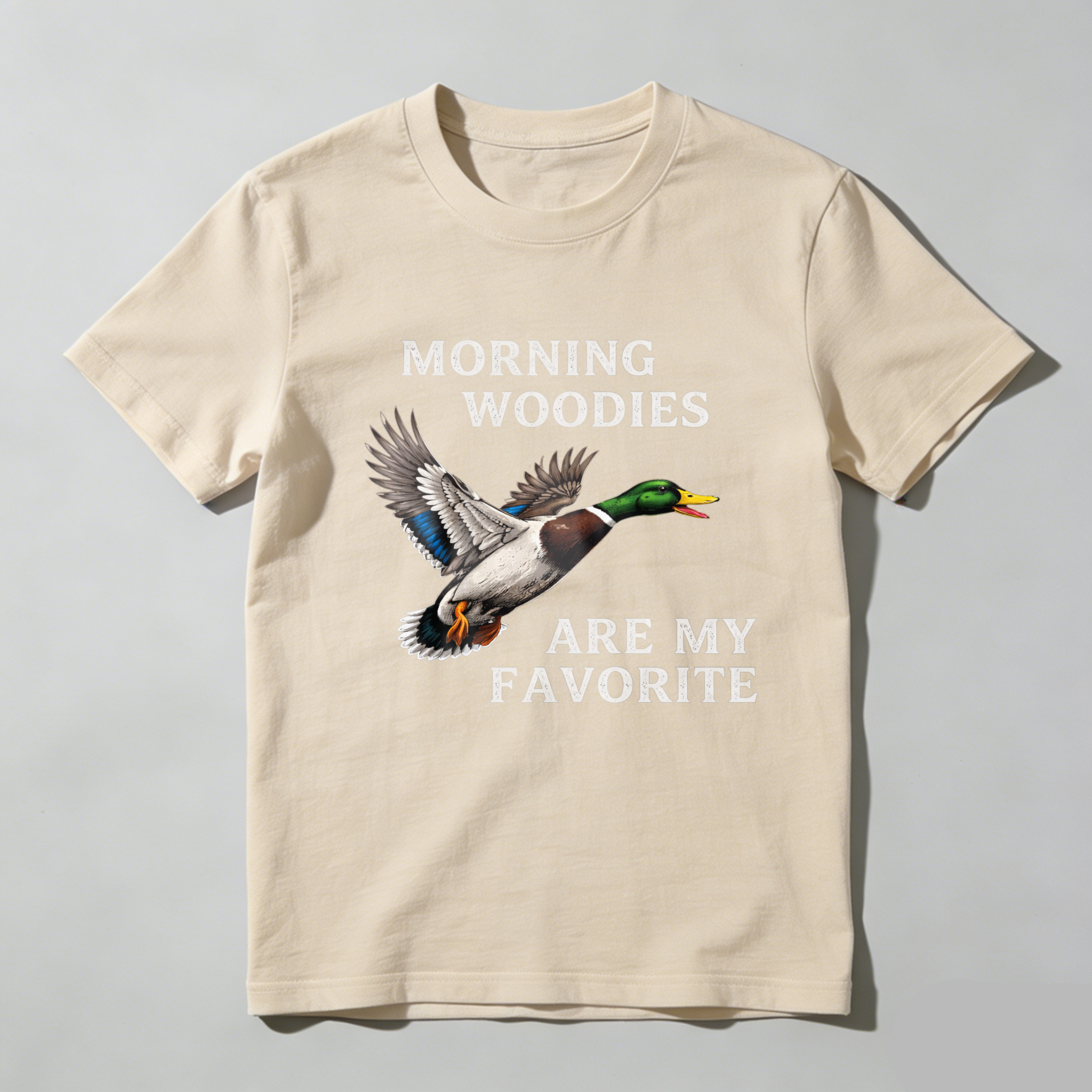 TEECURENT Morning Woodies Are My Favorite Duck Hunting T-Shirt For Men And Women Outdoor Hunting Gear Apparel-TeeCurent