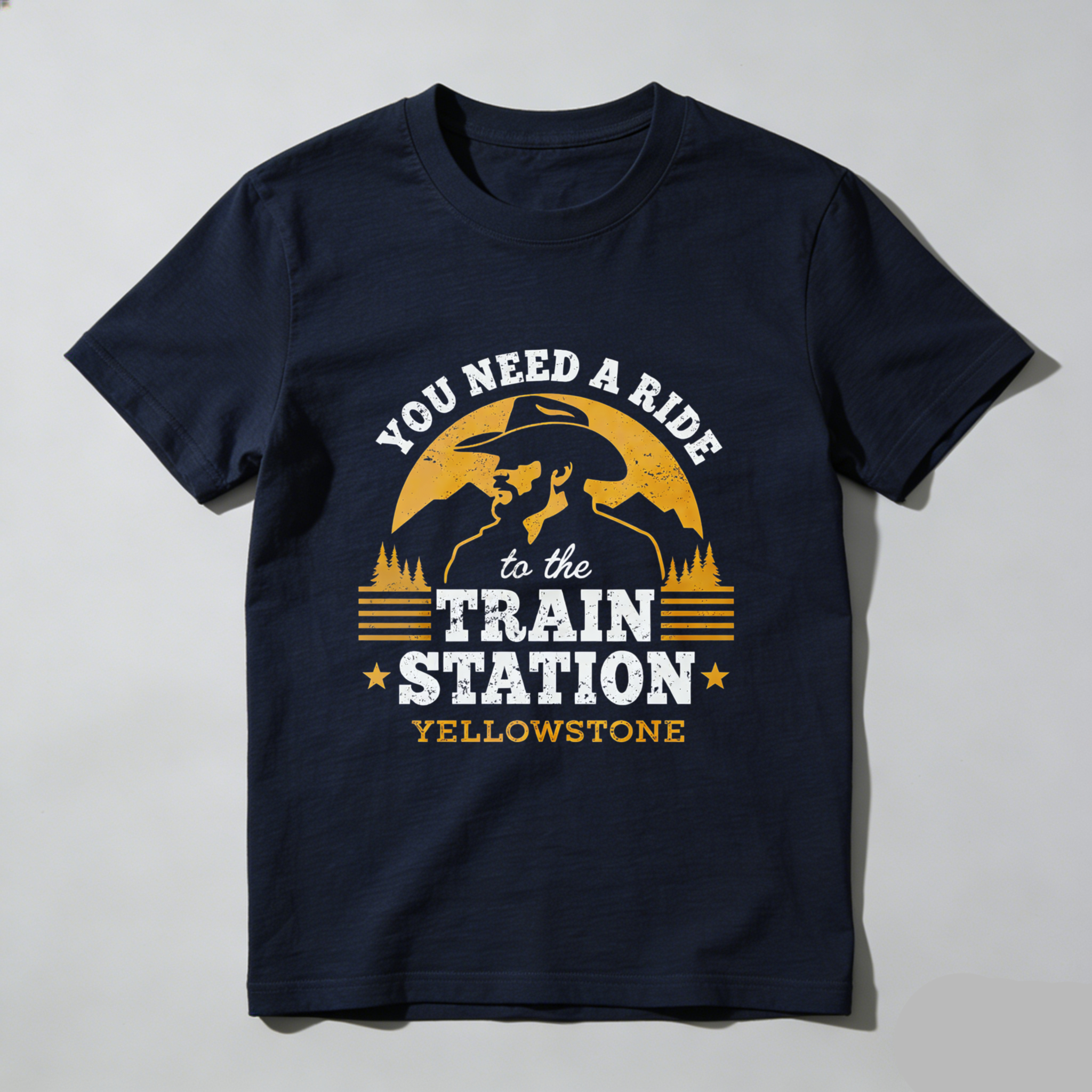 TEECURENT You Need A Ride To The Train Station Yellowstone T Shirt