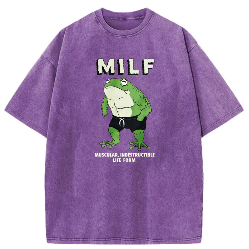 Muscular Indestructible Life Form Frog Design tshirt 100% cotton