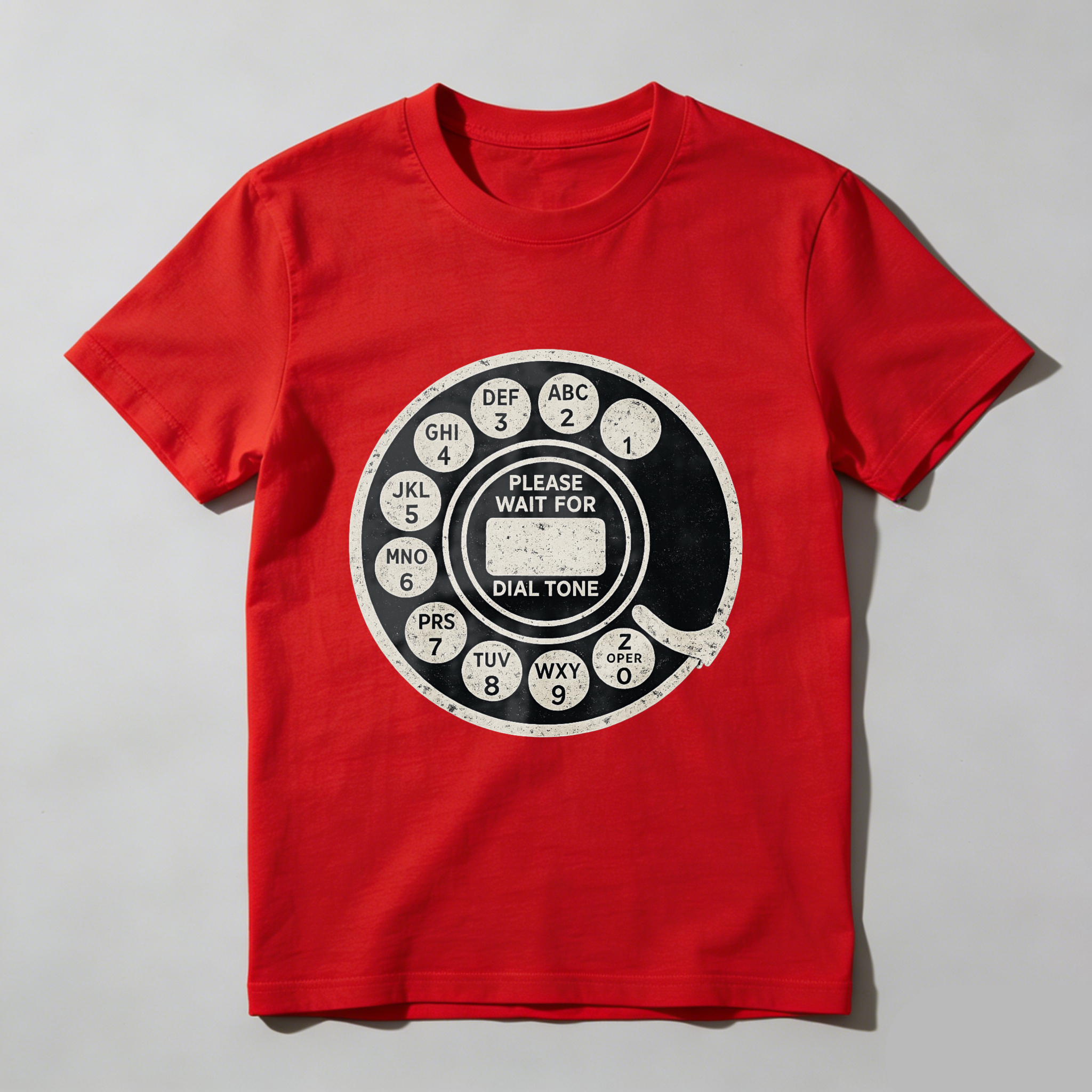 Retro Rotary Phone Dial Tone T-Shirt Made In Usa Vintage Telephone Design Black Cotton Shirt