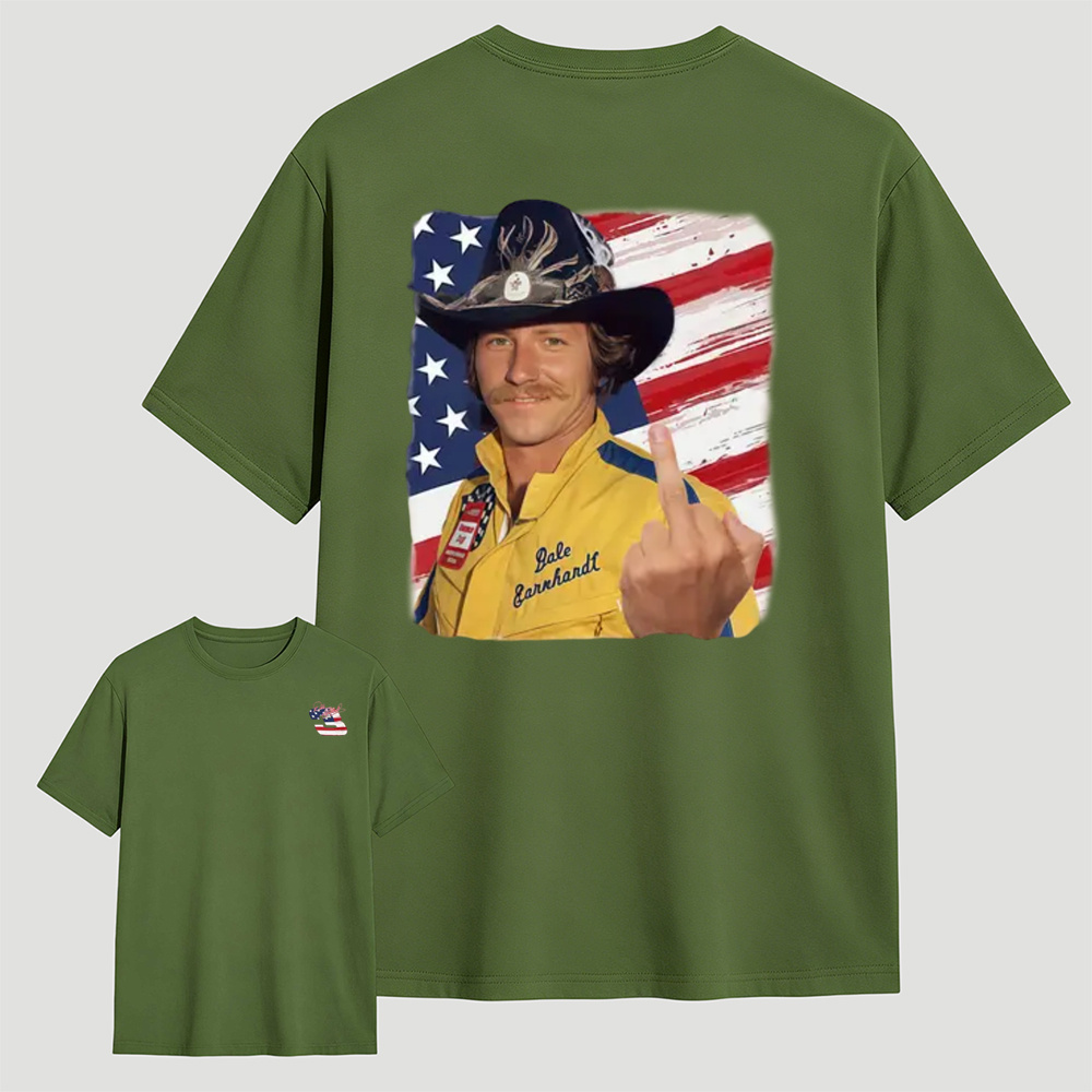 Dale Earnhardt Middle Finger 4th of July T-Shirt, Classic Nascar Fan Tee, America Racing TShirt, Unisex Clothes For Women and Men, Gift For Independence Day T-Shirt