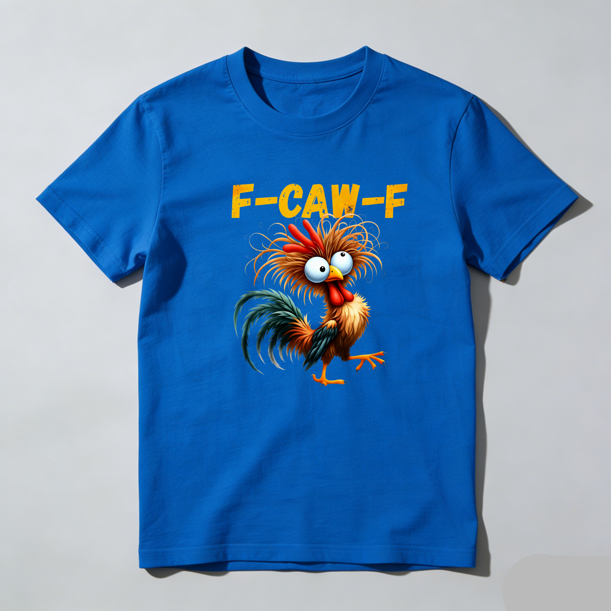 TEECURENT Funny Rooster F Caw F Pure Cotton Short Sleeve T Shirt-TeeCurent