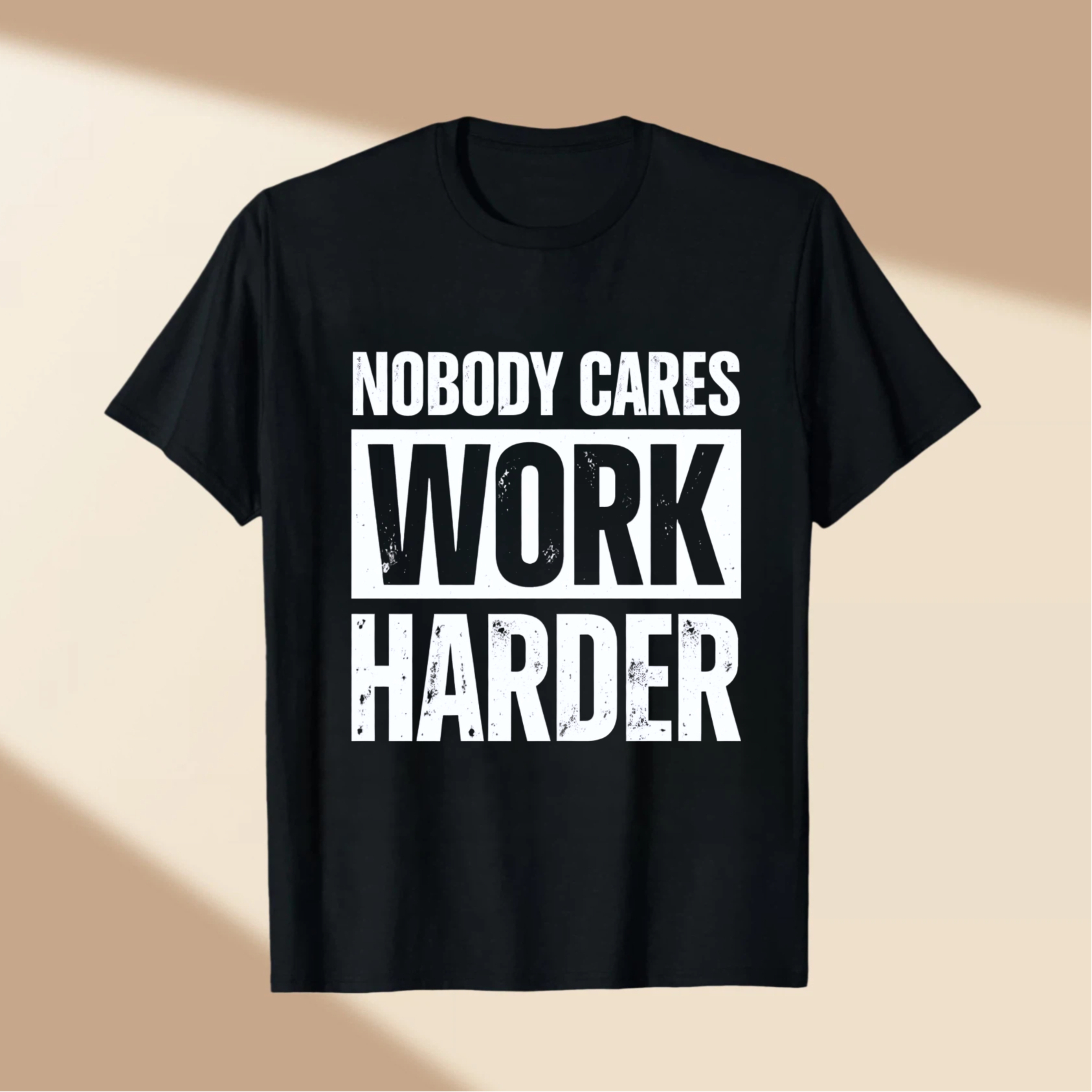 TEECURENT Nobody Cares Work Harder Motivational T Shirt For Men And Women Gym Workout Fitness Inspiration Apparel WOMEN
