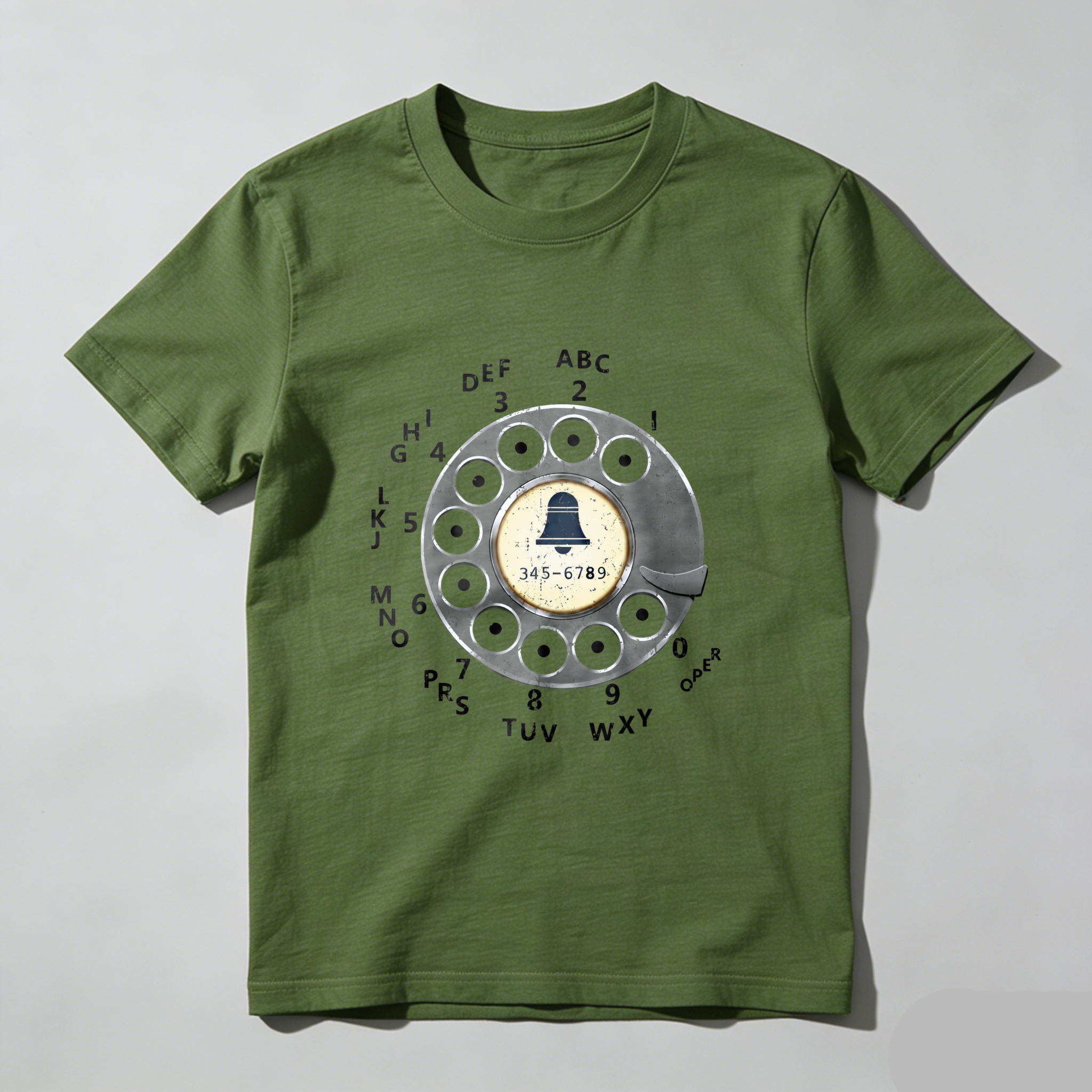 Retro Rotary Phone Dial Design T-Shirt Made In Usa Classic Vintage Telephone Graphic Black Cotton Shirt Unisex Casual Wear