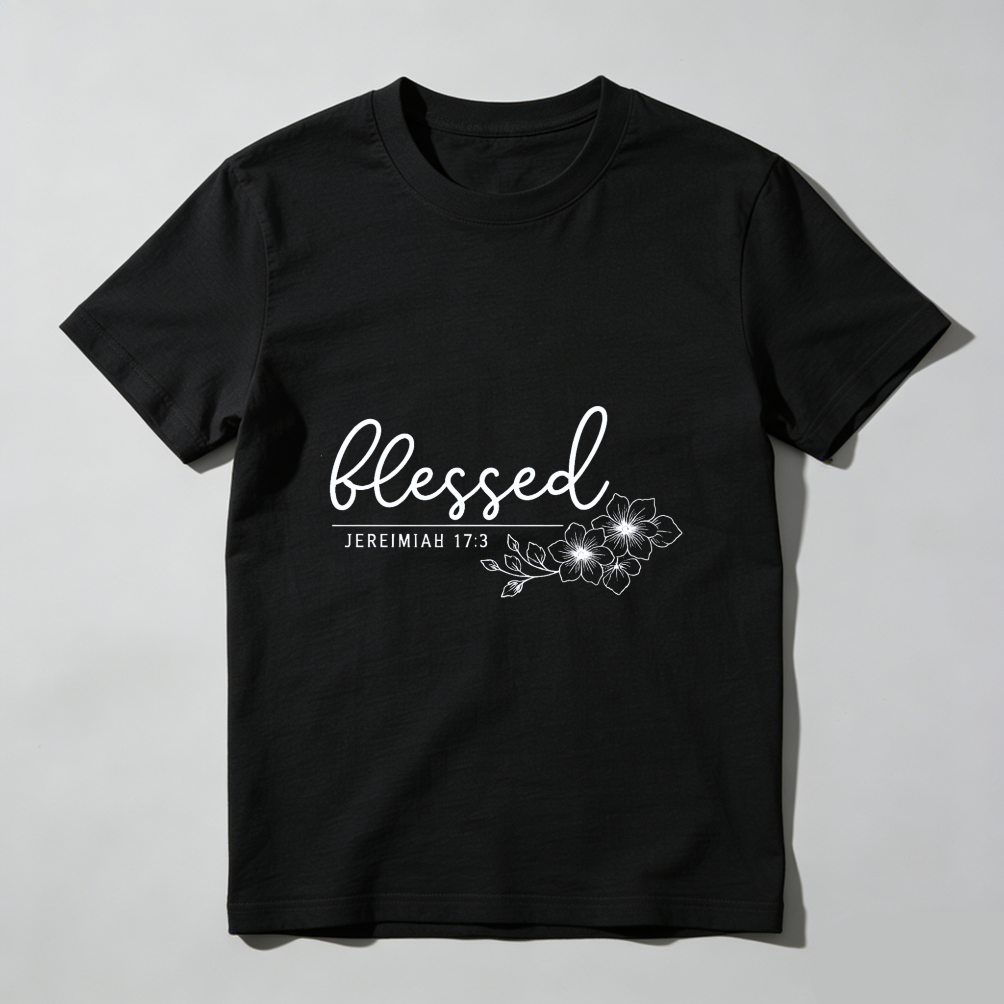 TEECURENT Blessed Jeremiah 17 3 Christian T Shirt With Floral Design For Women And Men Faith Inspired Bible Verse Clothing WOMEN