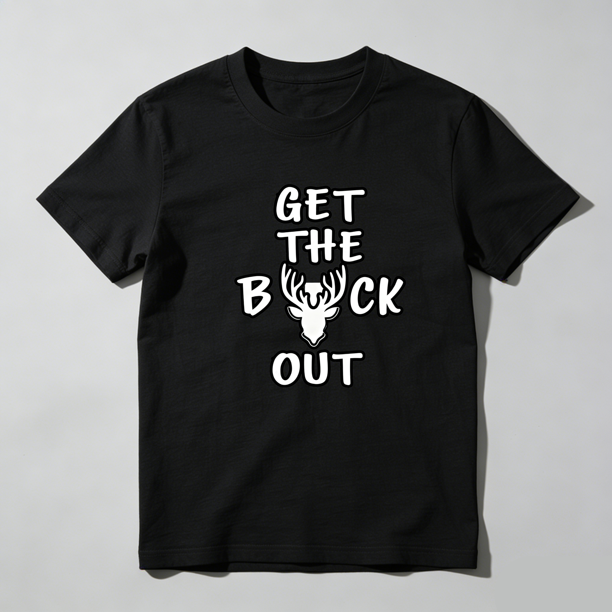 TEECURENT Get The Buck Out Pure Cotton Short Sleeve T Shirt-TeeCurent