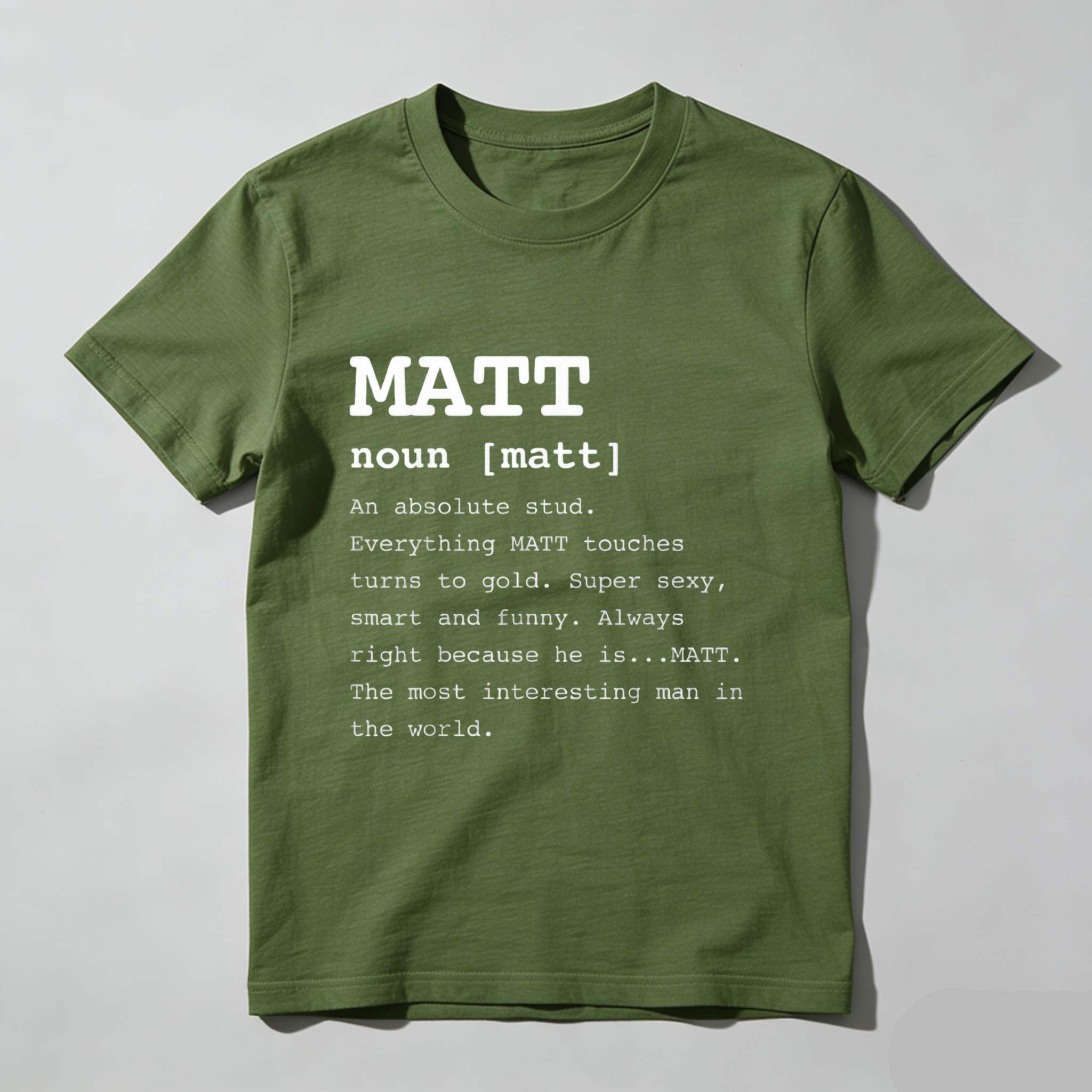 TEECURENT T-SHIRT  Matt Noun Definition Print T Shirt