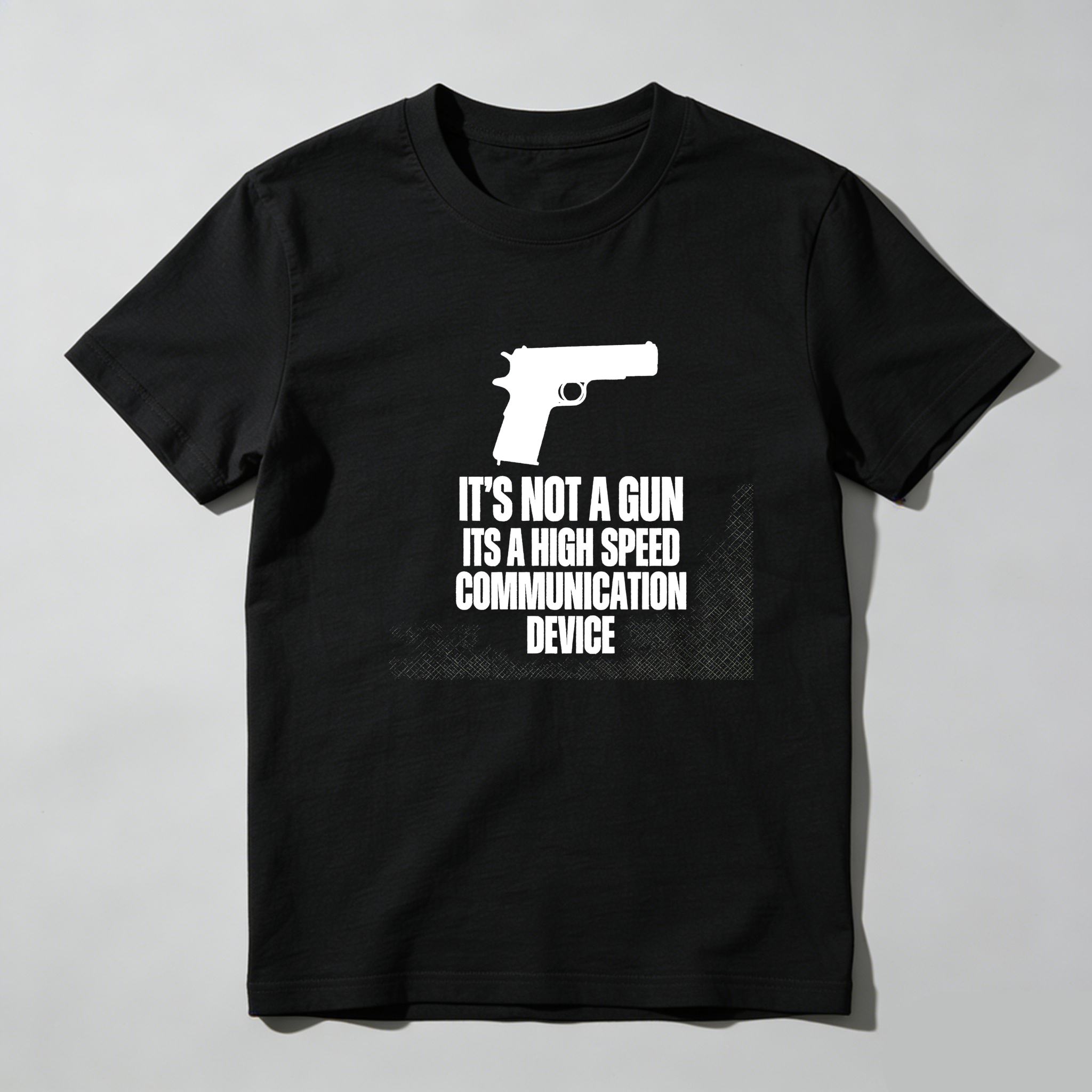 TEECURENT Its Not A Gun Its A High Speed Communication Device Pure Cotton Short Sleeve T-Shirt-TeeCurent