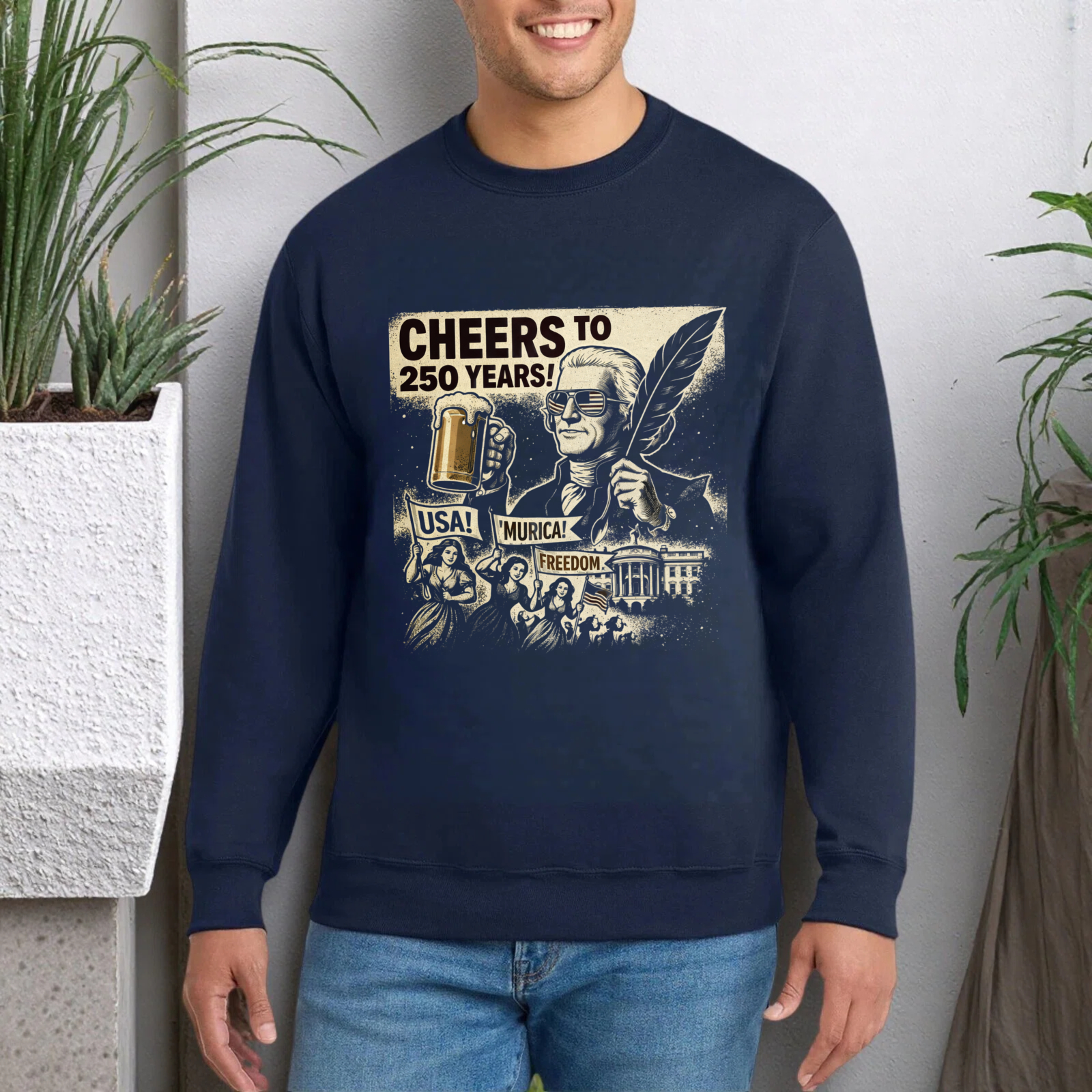 Cheers To 250 Years Usa Musical Freedom Sweatshirt