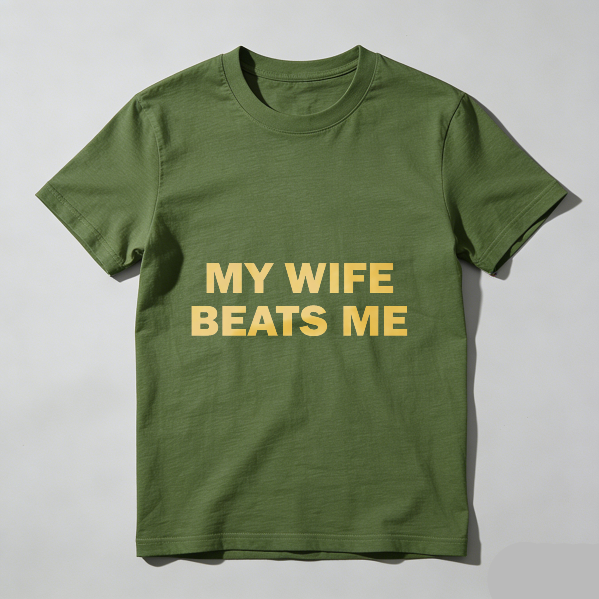TEECURENT My Wife Beats Me Funny T-Shirt For Men Humorous Statement Shirt Casual Wear Gift Idea