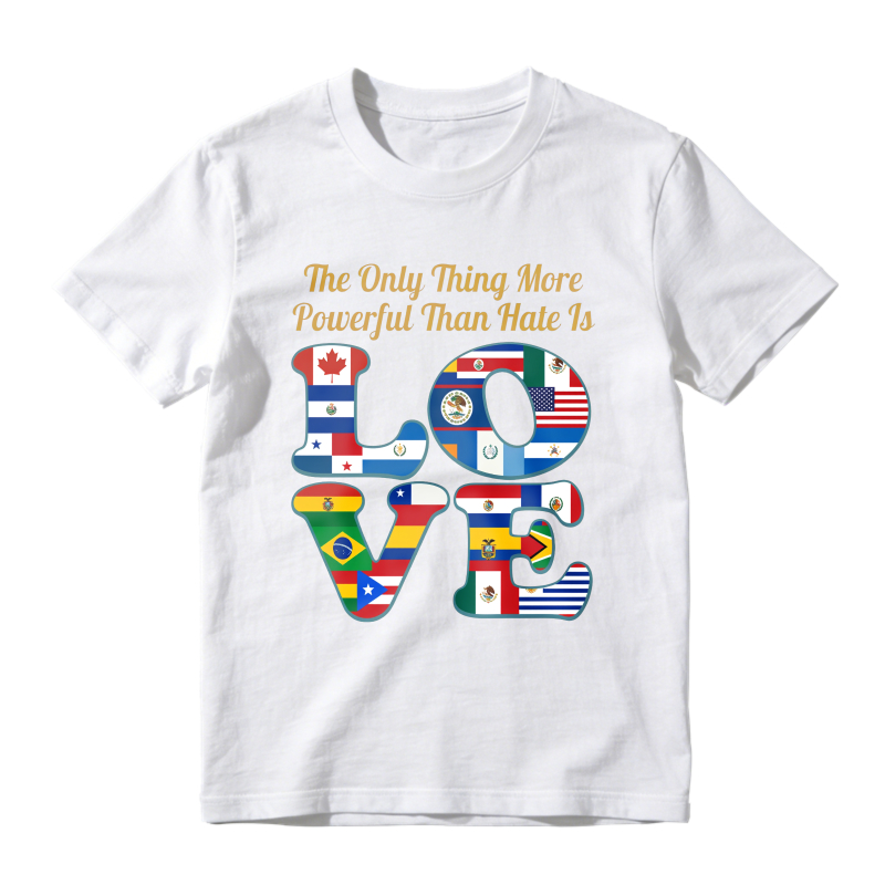 Love With Global Flags And Inspirational Quote Unisex Classic T-shirt