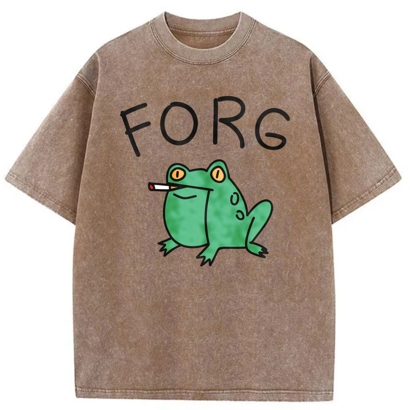 Frog Smoking Cigarette With Text Above tshirt 100% cotton