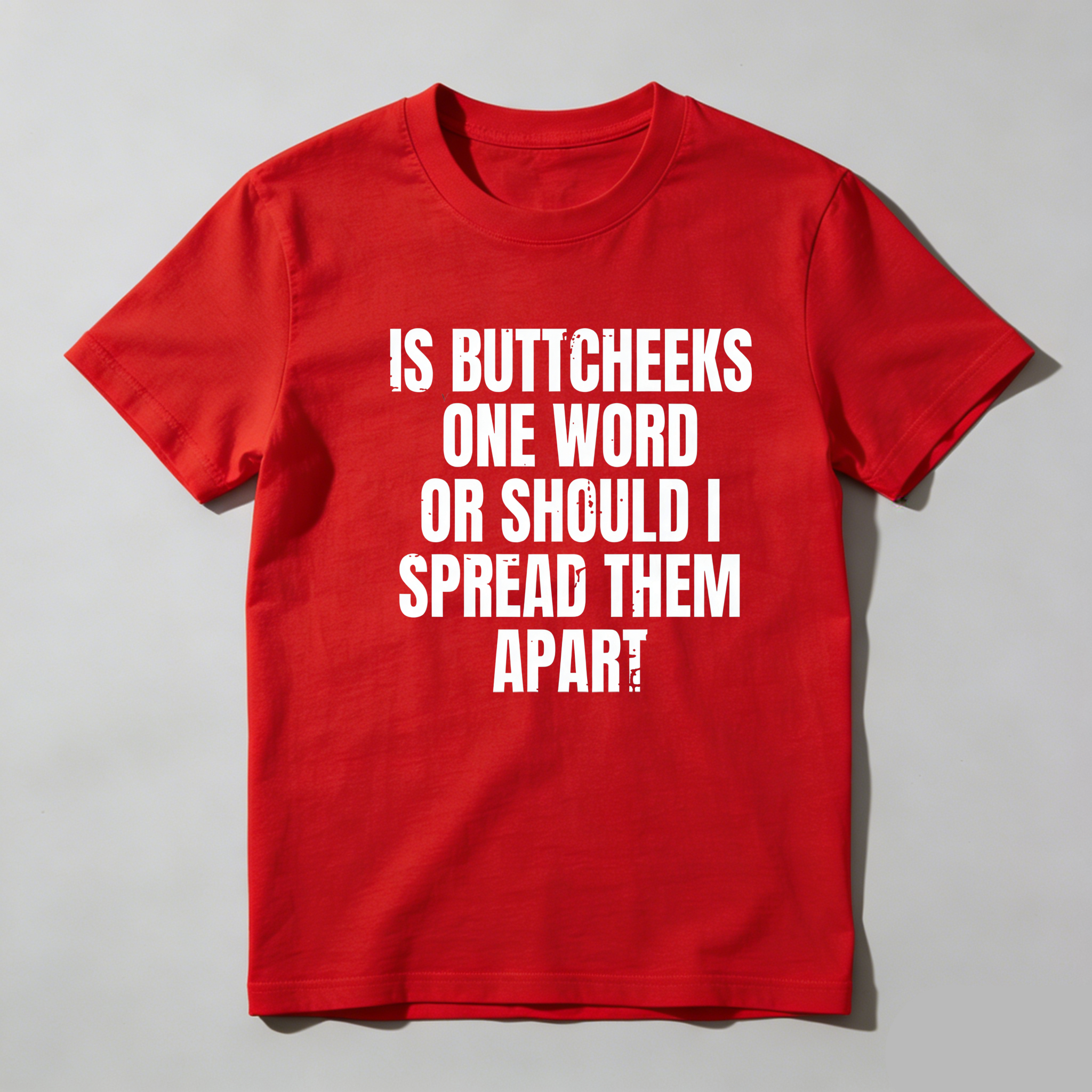 TEECURENT Is Buttcheeks One Word Or Should I Spread Them Apart Pure Cotton Short Sleeve T Shirt-TeeCurent