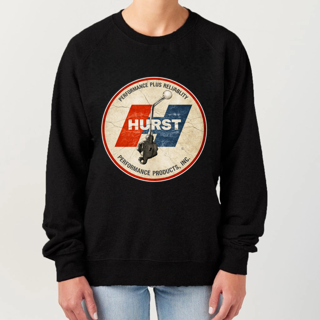 TEECURENT Hurst Performance Plus Reliability Sweatshirt With Vintage Logo Design For Automotive Enthusiasts