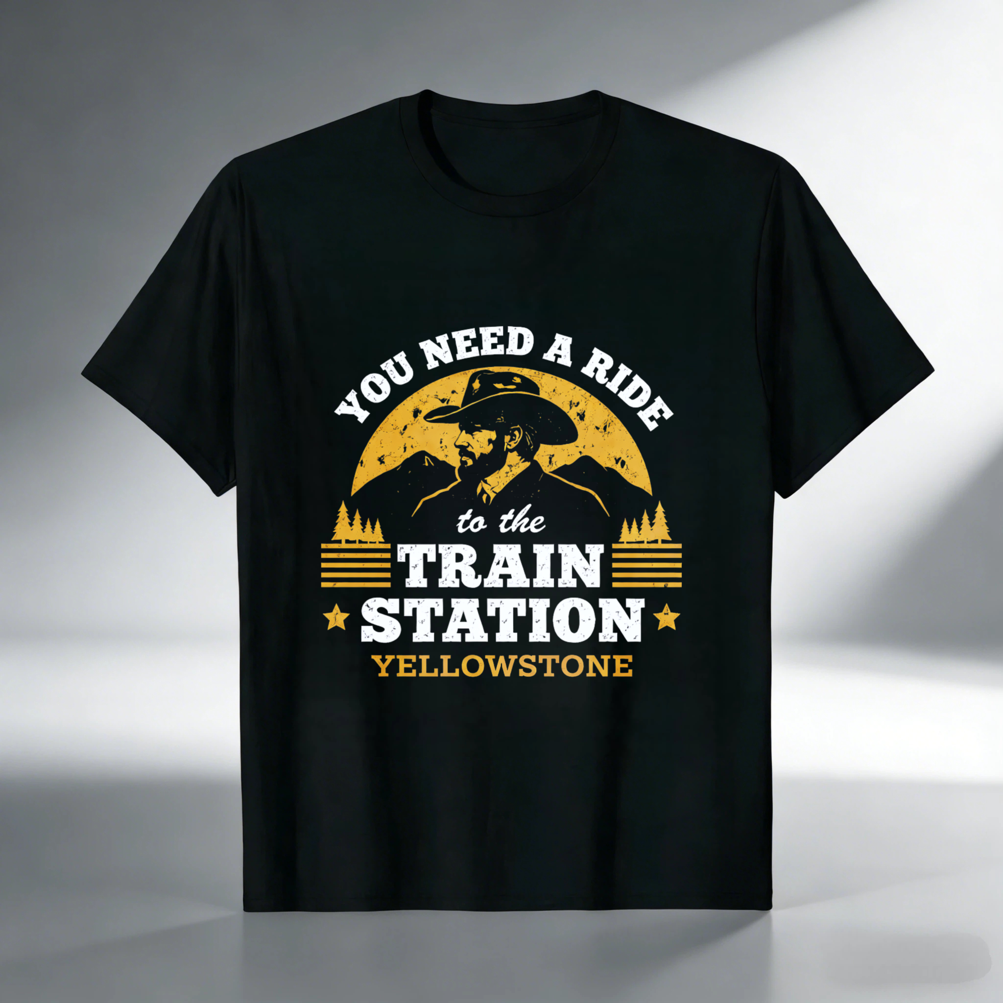 TEECURENT You Need A Ride To The Train Station Yellowstone T Shirt