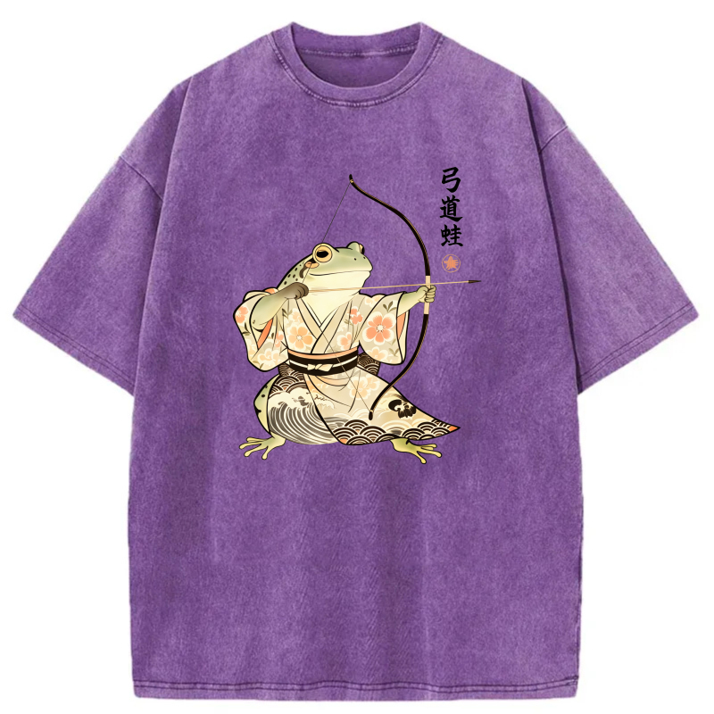 Frog Archer In Traditional Japanese Attire tshirt 100% cotton
