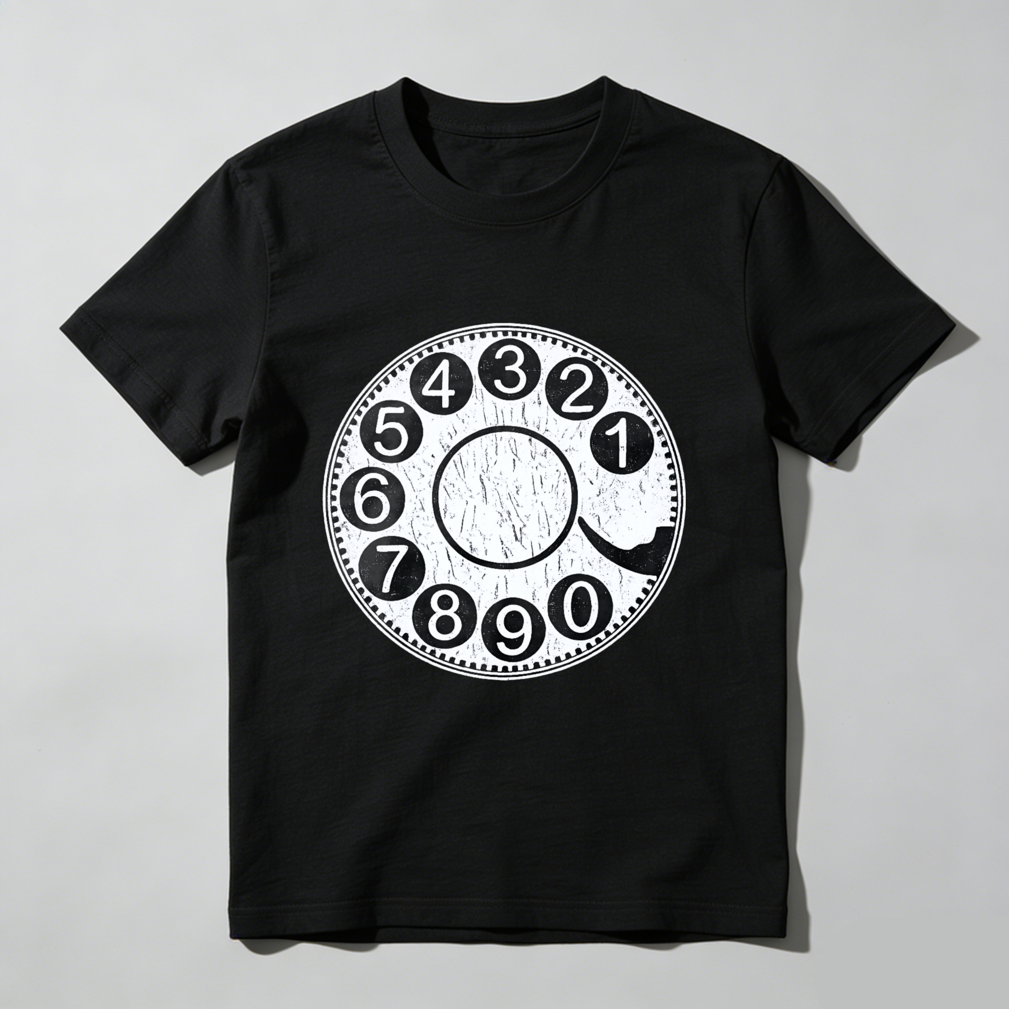 Vintage Rotary Dial Phone T-Shirt Made In Usa Retro Telephone Design Black Cotton Shirt Unisex Classic Style Gift For Tech Enthusiasts