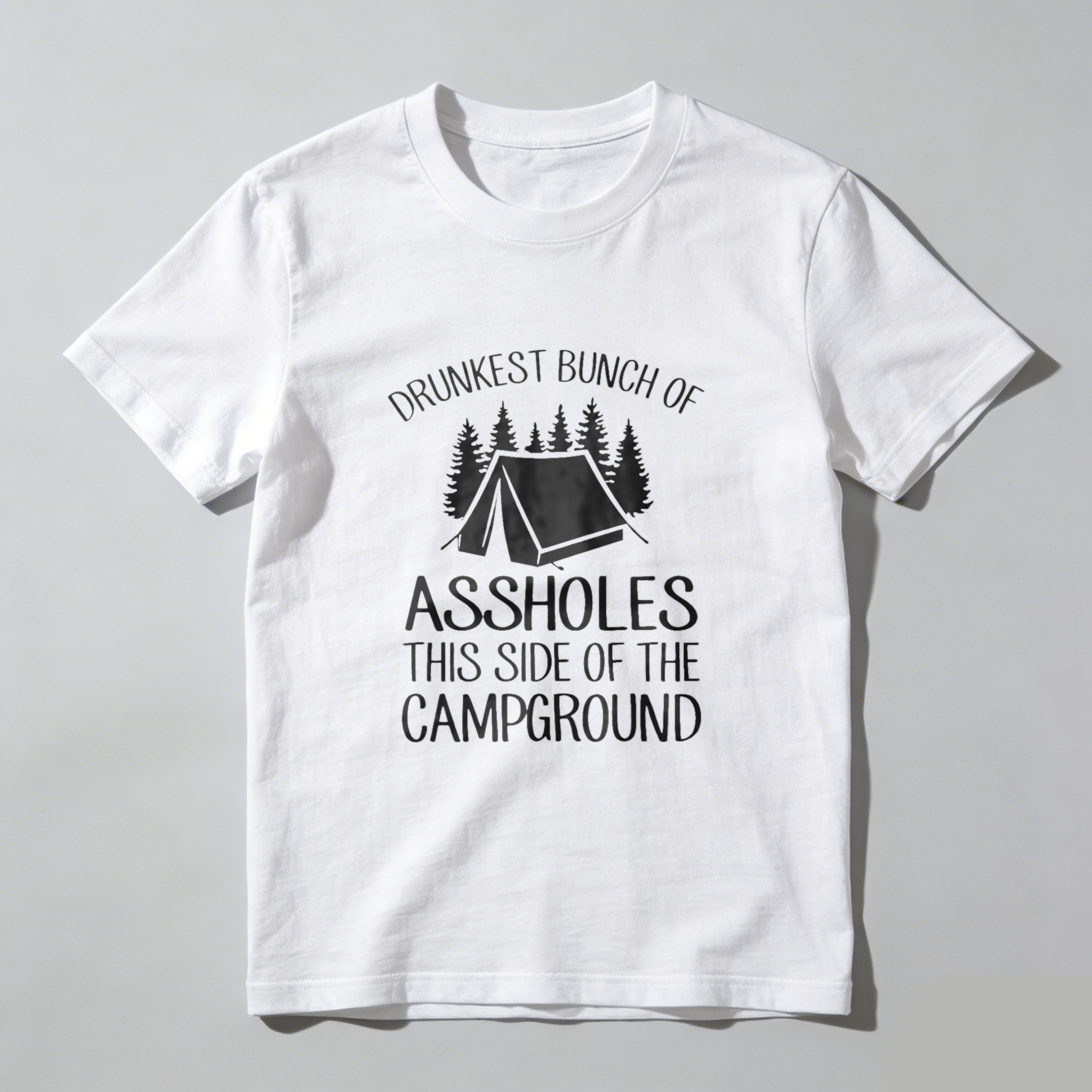 TEECURENT Drunkest Bunch Of Assholes This Side Of The Campground Camping T Shirt Funny Outdoor Adventure Humor Gift For Men Women WOMEN