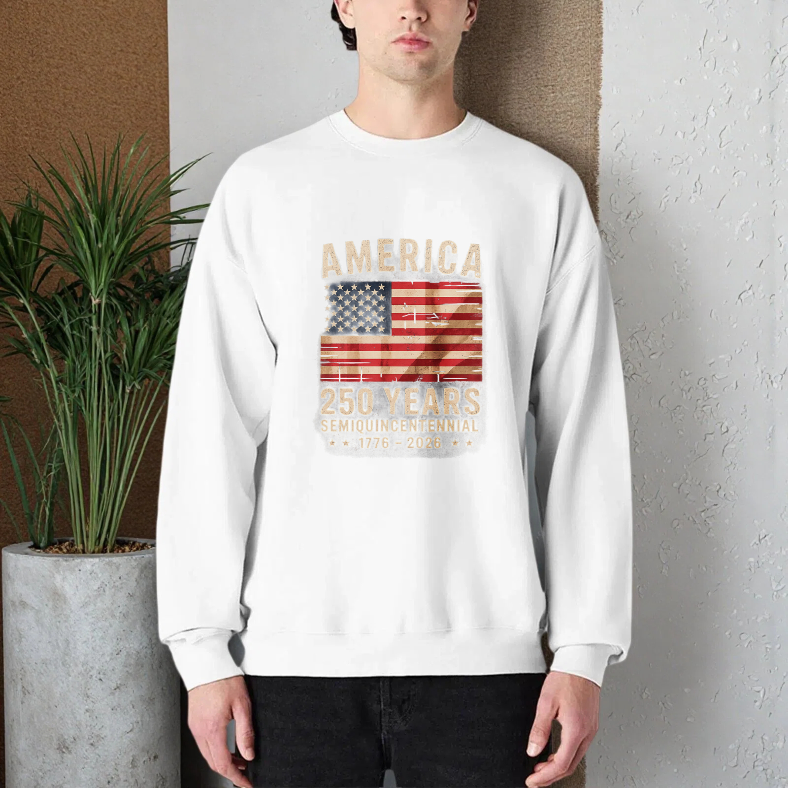 America 250 Years Semiquincentennial 1776 2026 Usa Flag Patriotic Sweatshirt