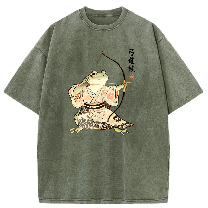 Frog Archer In Traditional Japanese Attire tshirt 100% cotton