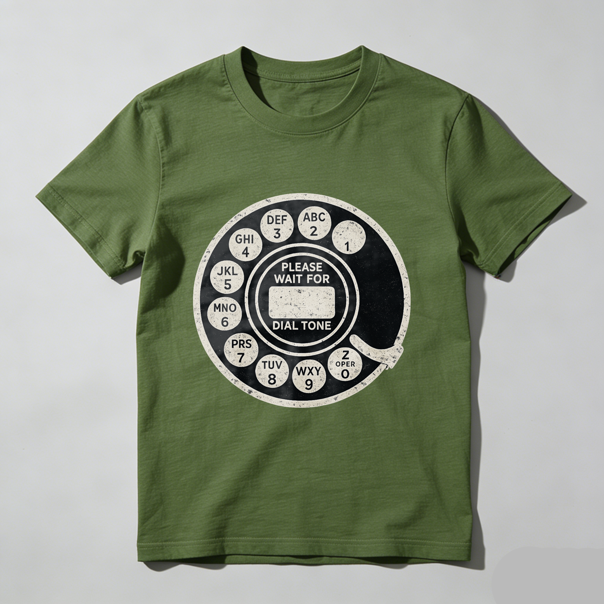 Retro Rotary Phone Dial Tone T-Shirt Made In Usa Vintage Telephone Design Black Cotton Shirt