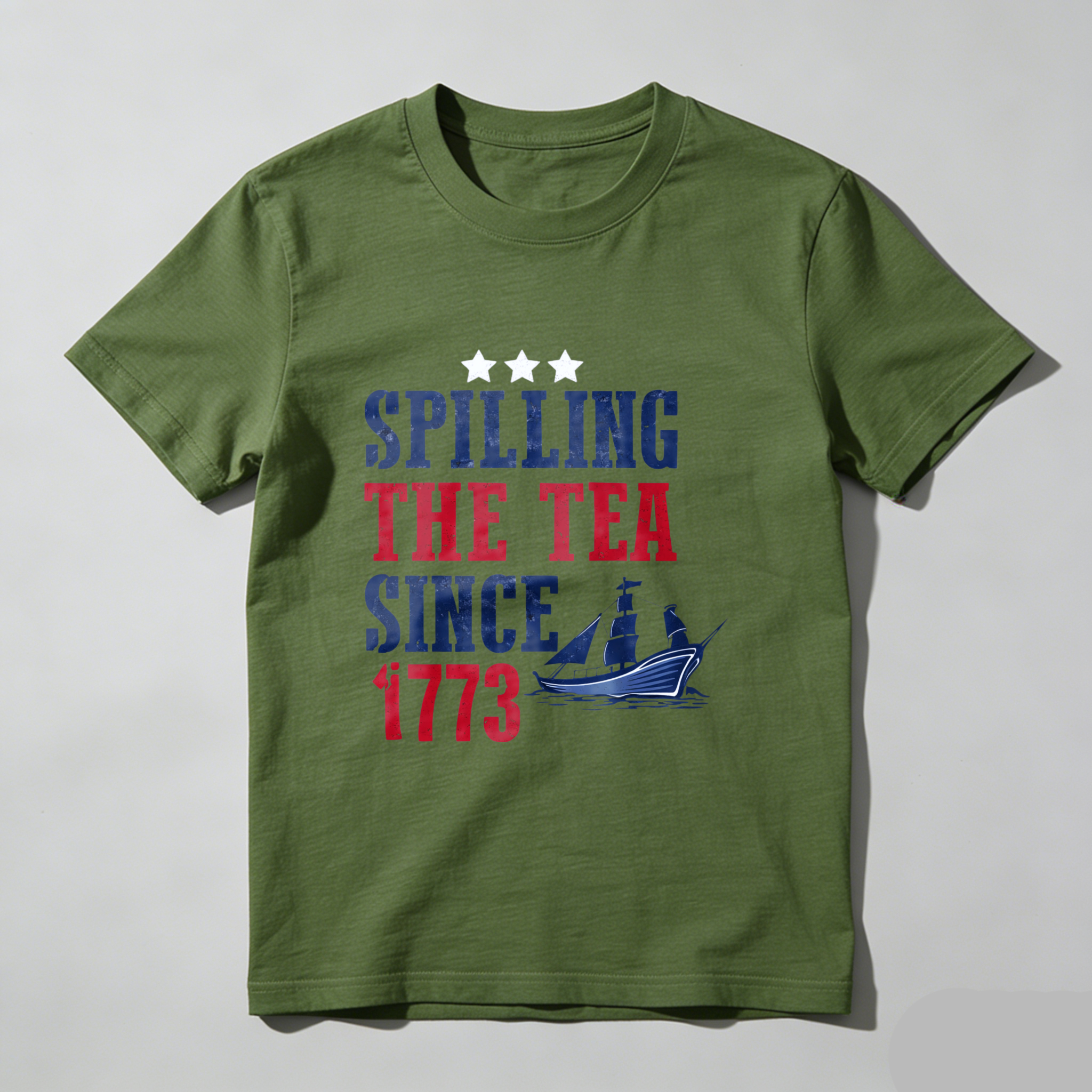 TEECURENT Spilling The Tea Since 1773 American Revolution T Shirt Patriotic Independence Day Costume Men Women Funny Gift WOMEN
