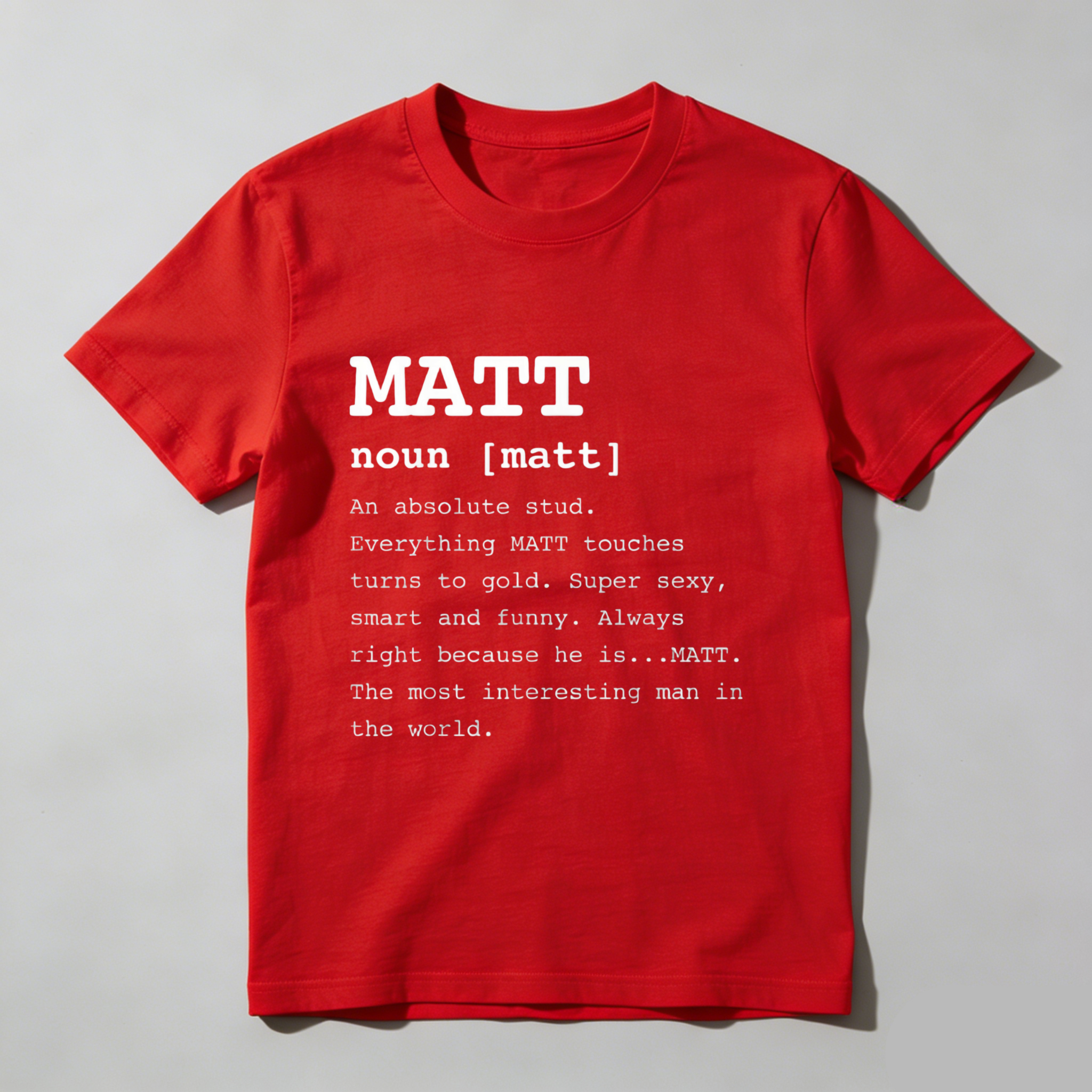 TEECURENT T-SHIRT  Matt Noun Definition Print T Shirt