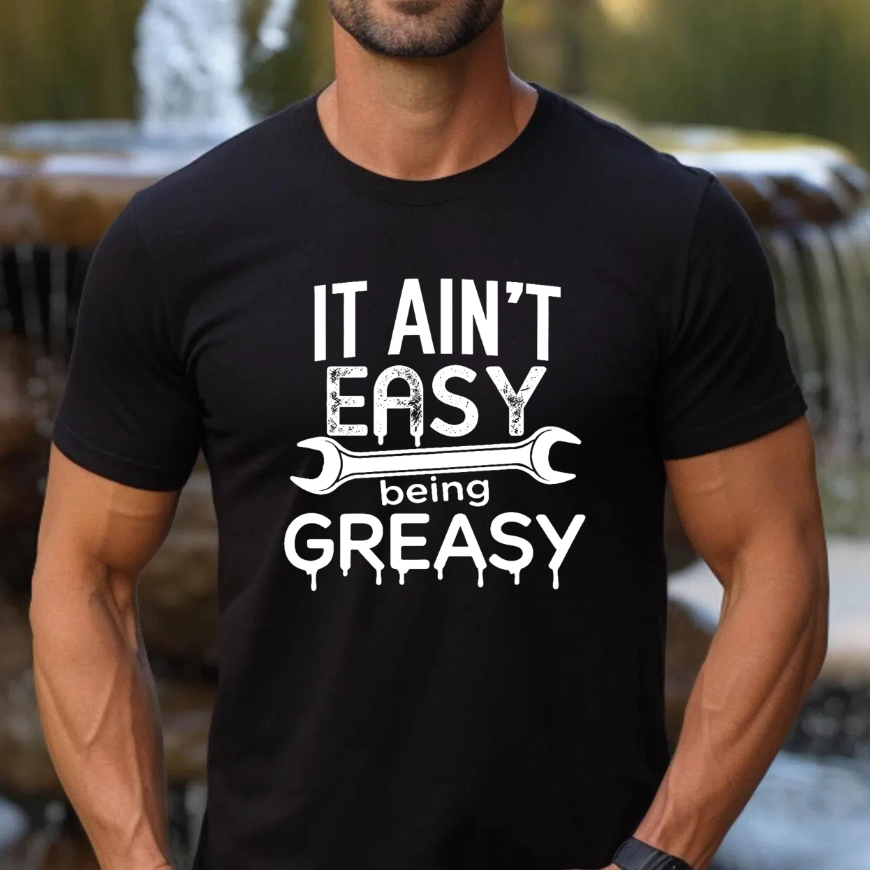 It Aint Easy Being Greasy Mechanic T Shirt Funny Auto Repair Garage Work Shirt