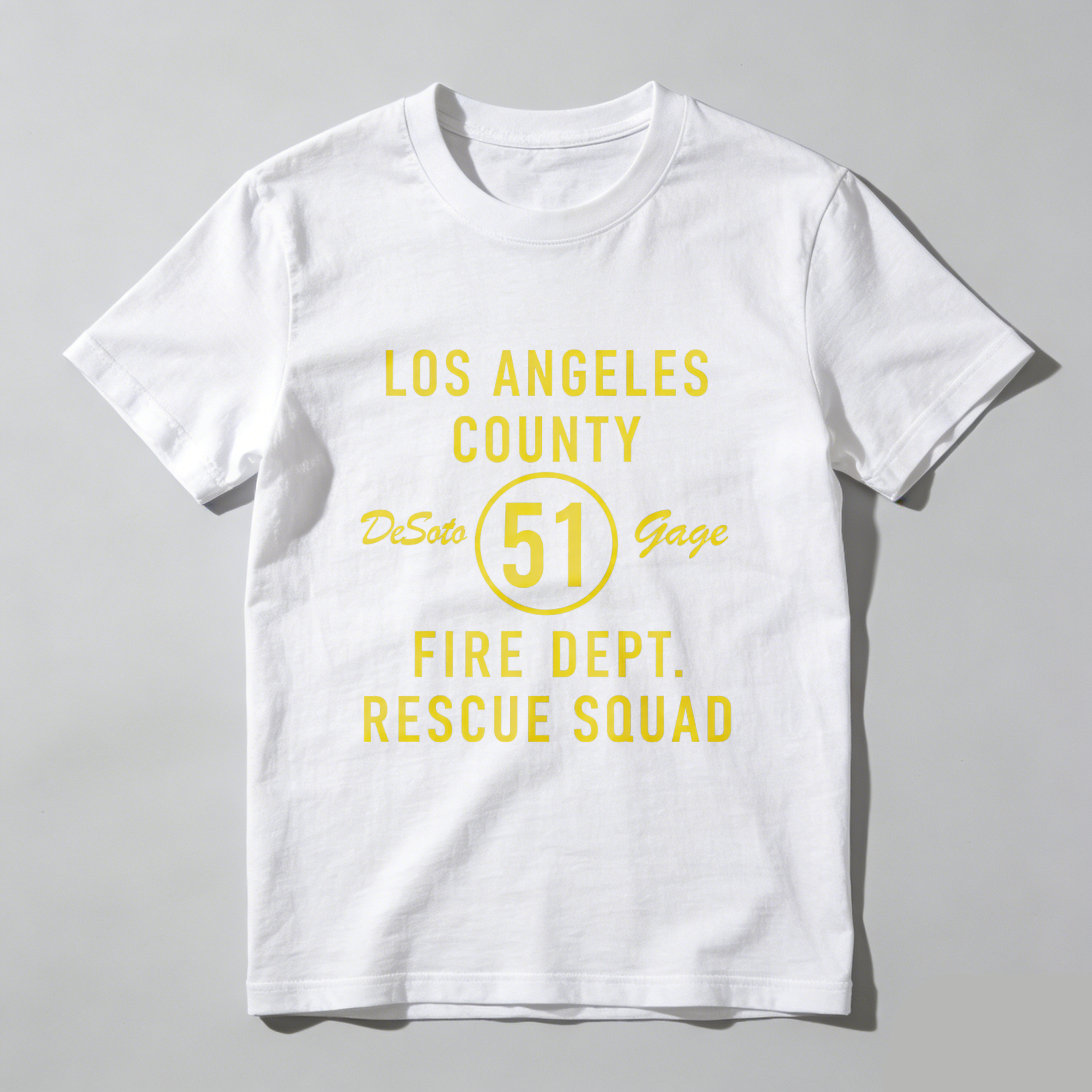 TEECURENT Los Angeles County Fire Department Rescue Squad 51 De Soto Gage T Shirt