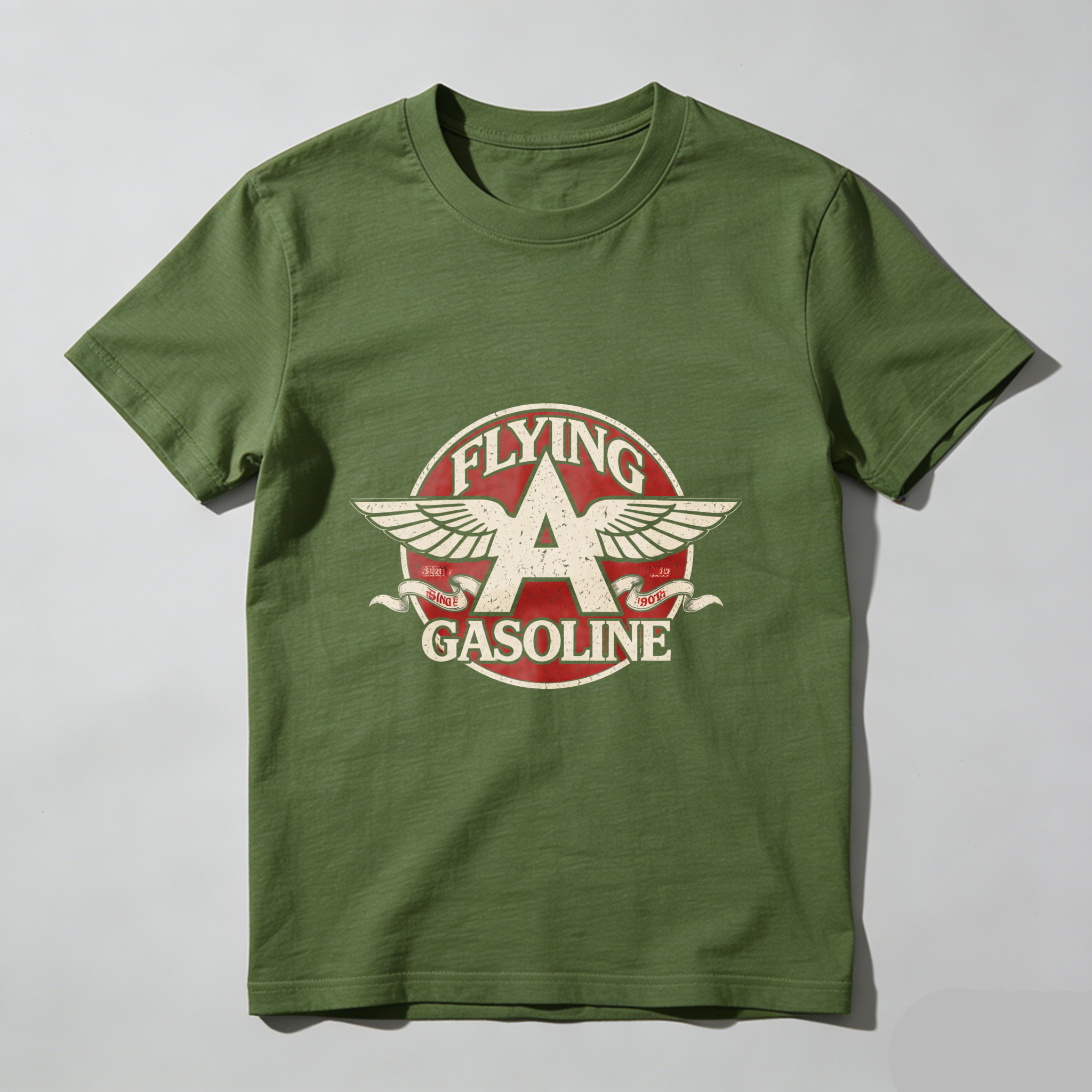 Flying A Gasoline Vintage Logo T Shirt Classic Aviator Design Black Cotton Men Women Unisex Apparel