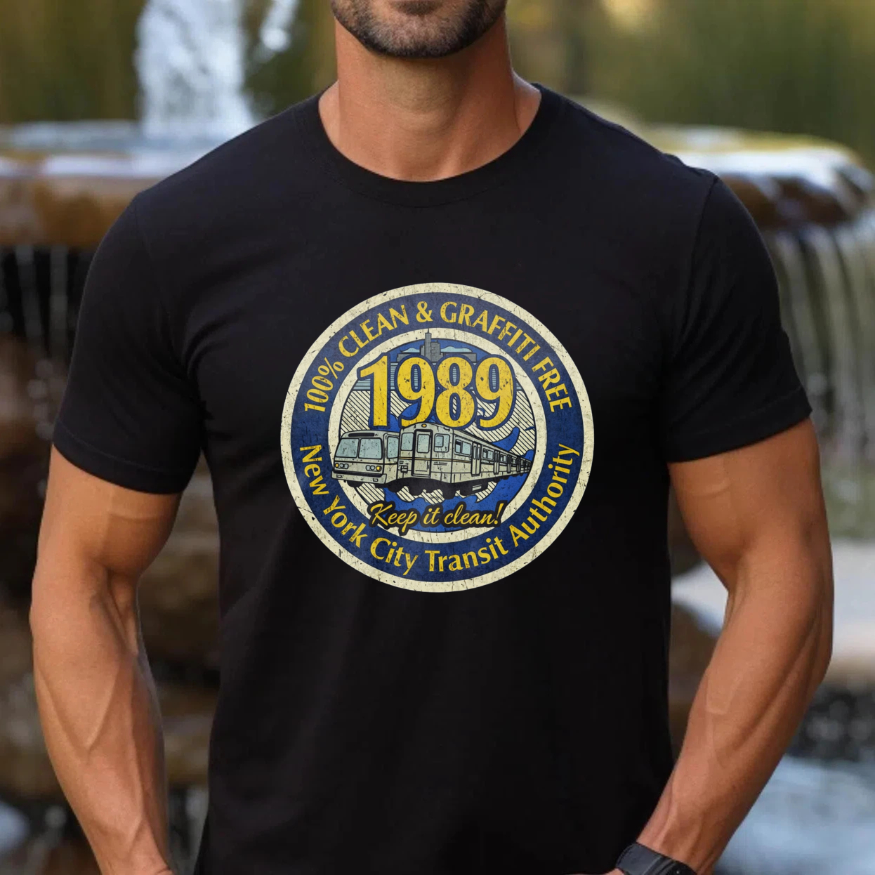 New York City Transit Authority 1989 Clean And Graffiti Free T Shirt Keep It Clean Vintage Design Black Men Women Unisex Apparel