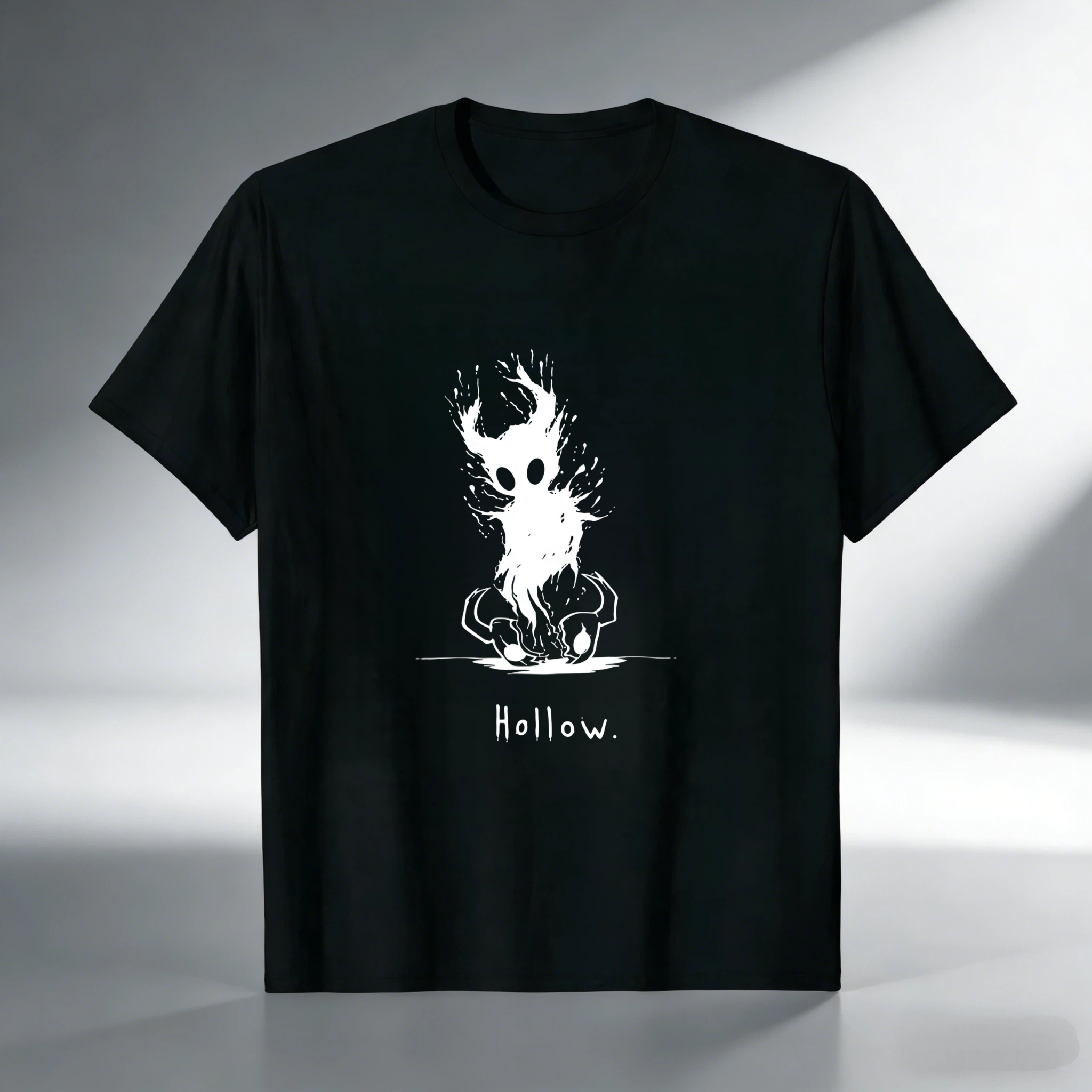 TEECURENT T-SHIRT  Hollow Figure With Flame Hair And Skull Face