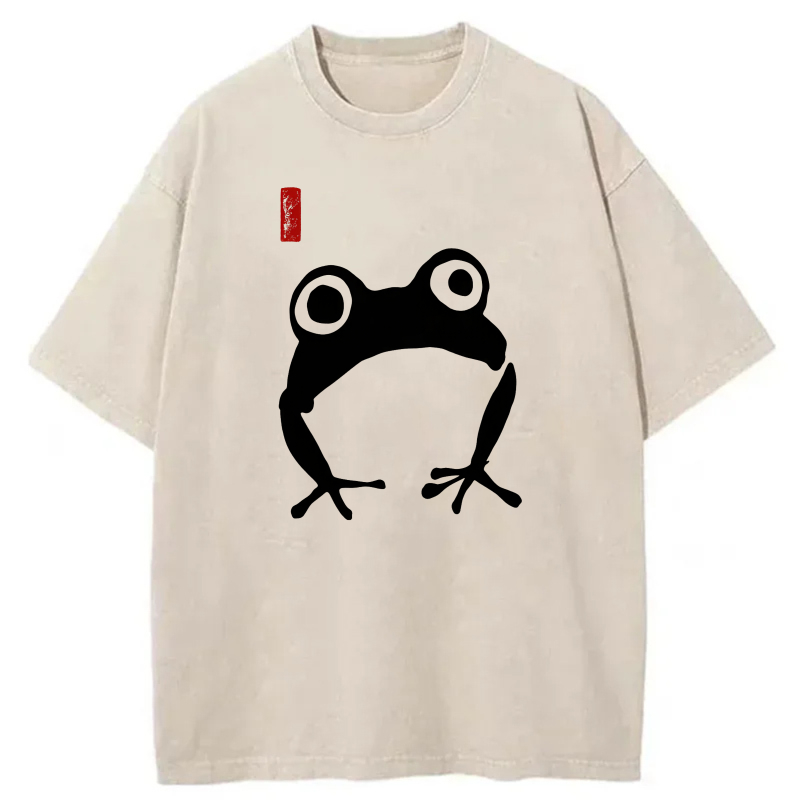 White Frog With Red Mark tshirt 100% cotton