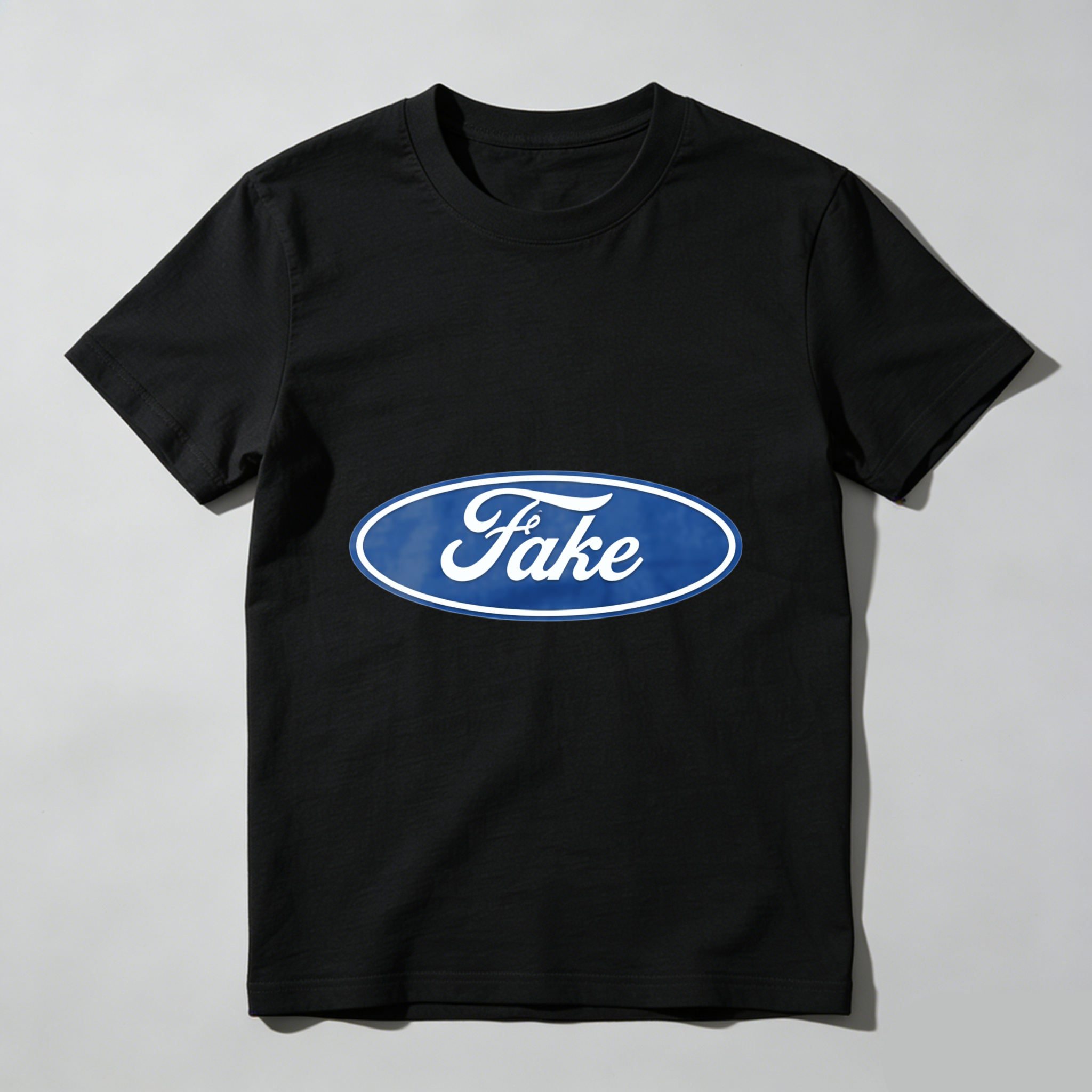 Fake Ford Logo T Shirt Black Men Women Unisex Casual Tee Top Fashion Statement Clothing