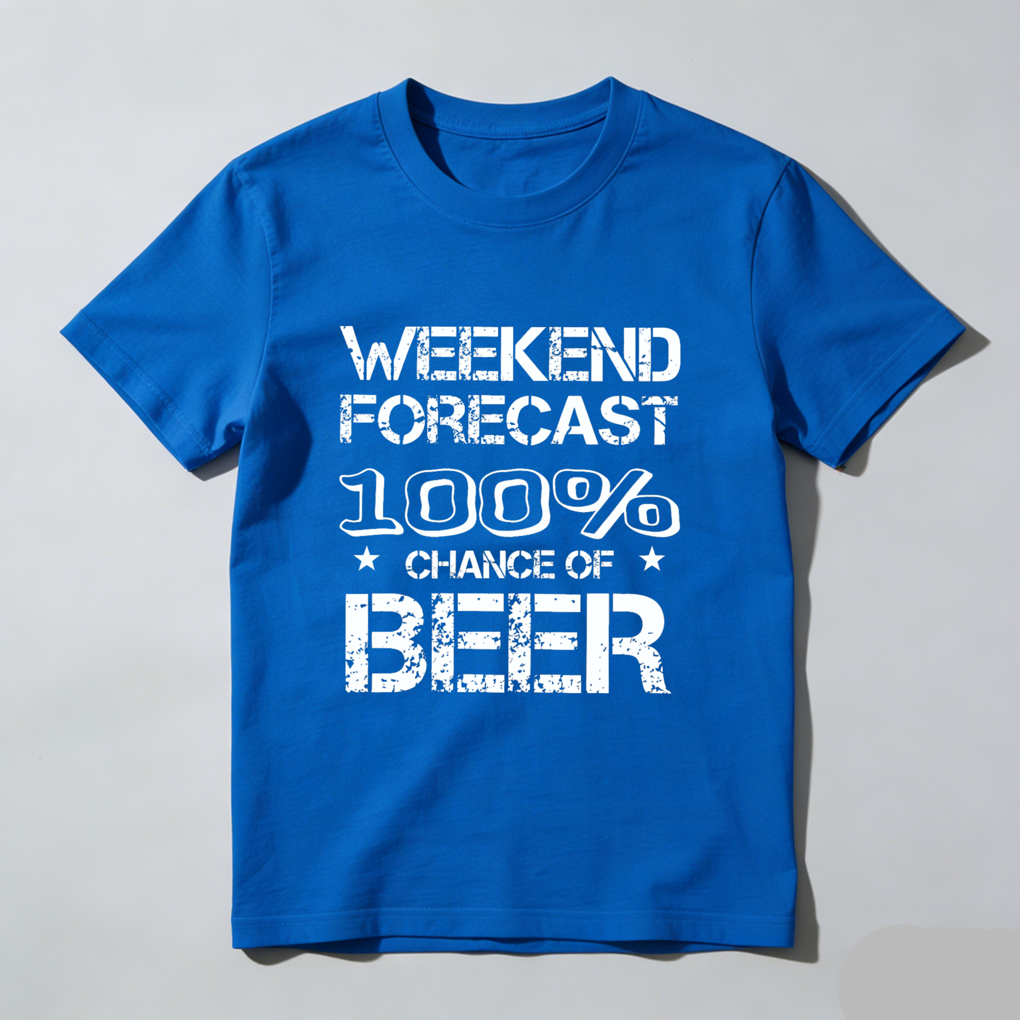 TEECURENT Weekend Forecast 100 Percent Chance Of Beer T-Shirt For Men And Women Funny Drinking Shirt Casual Graphic Tee Party Wear WOMEN