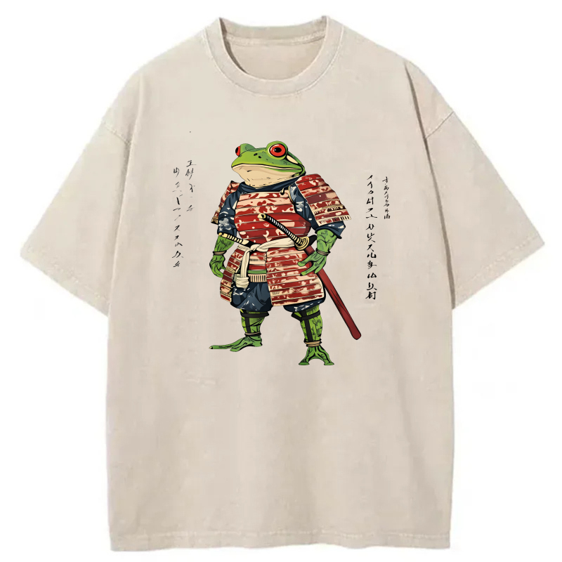 Frog Samurai Warrior In Traditional Armor tshirt 100% cotton