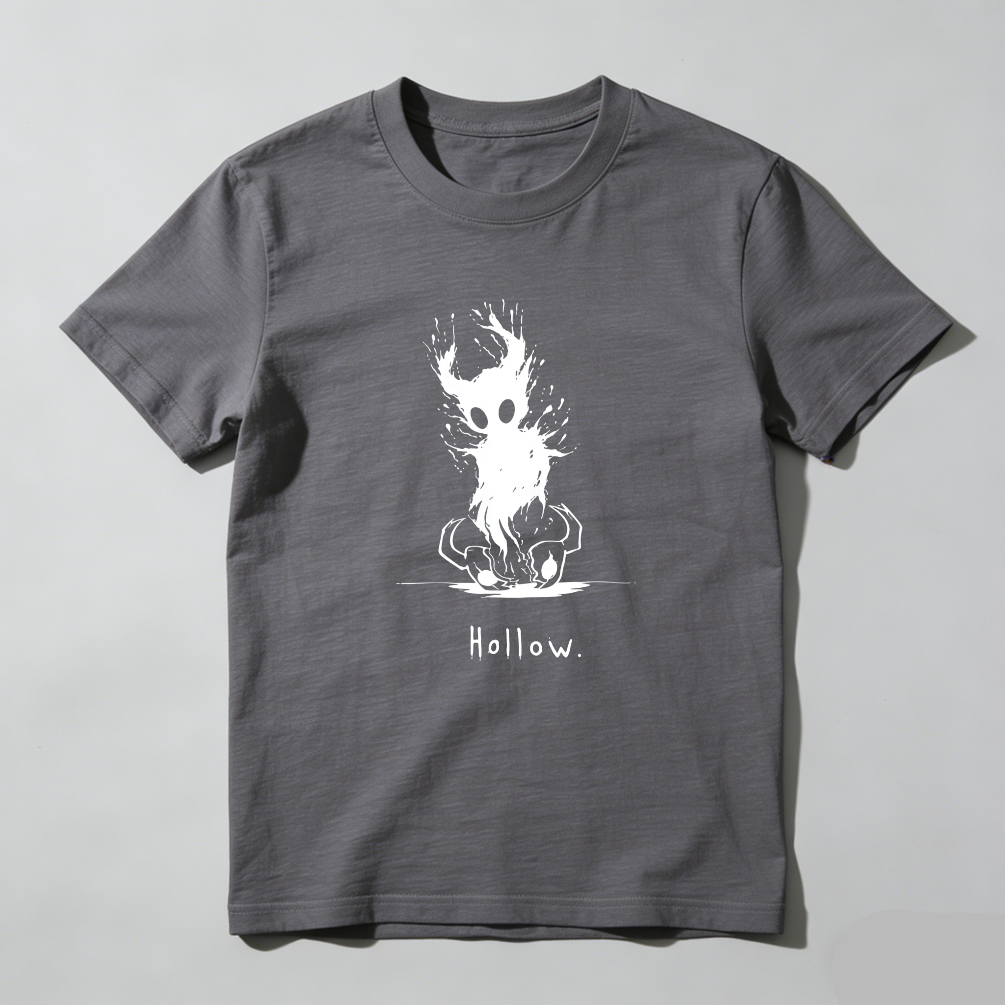 TEECURENT T-SHIRT  Hollow Figure With Flame Hair And Skull Face