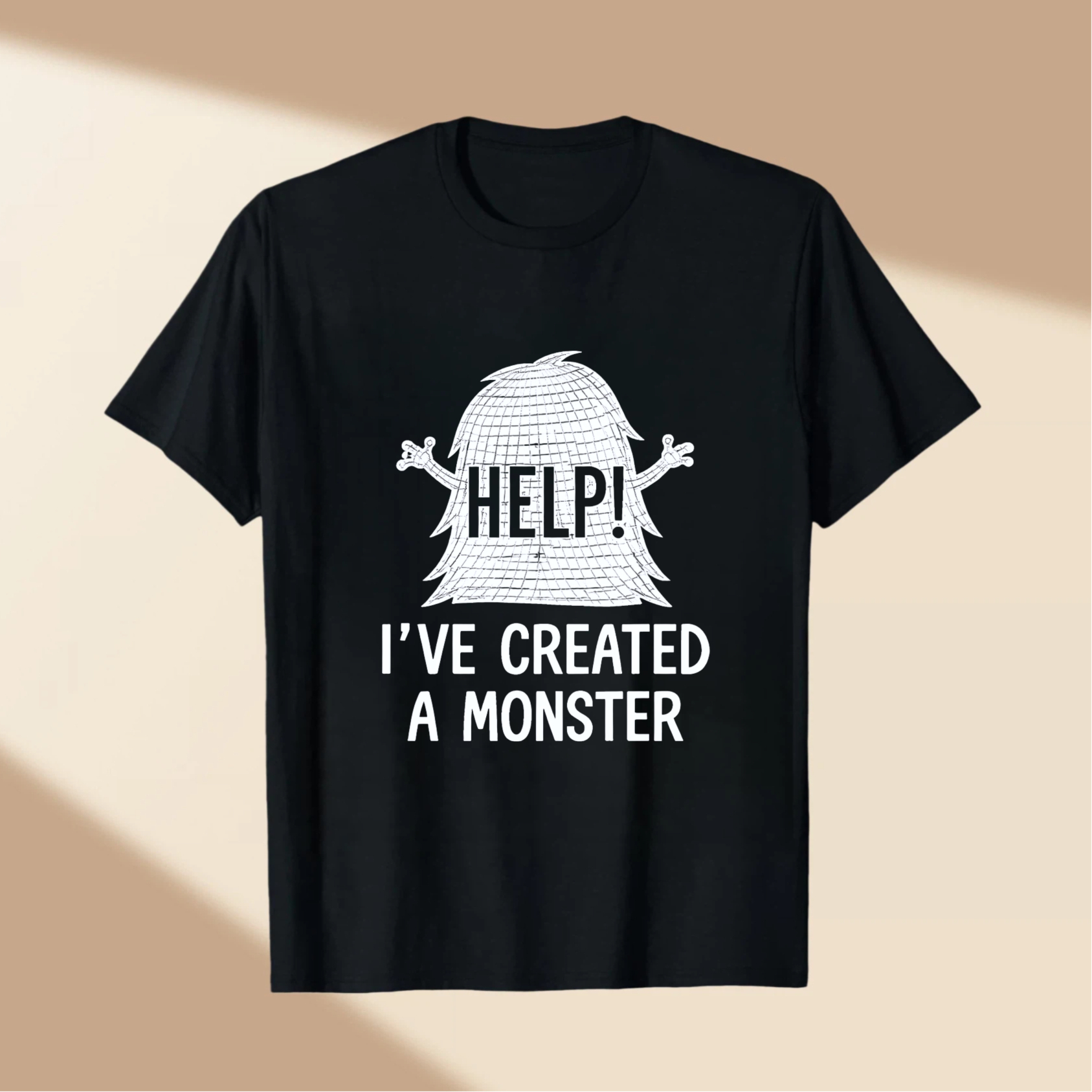TEECURENT Help Ive Created A Monster Halloween Shirt Funny T-Shirt For Men Women Spooky Costume Party Gift WOMEN