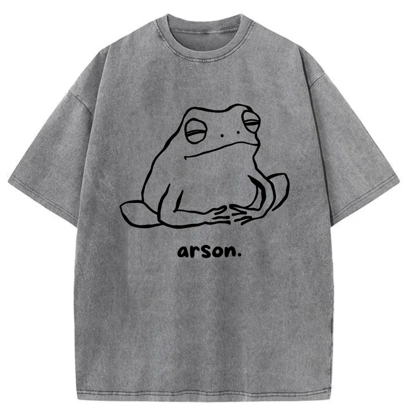 Frog Outline With Arson Text Below tshirt 100% cotton