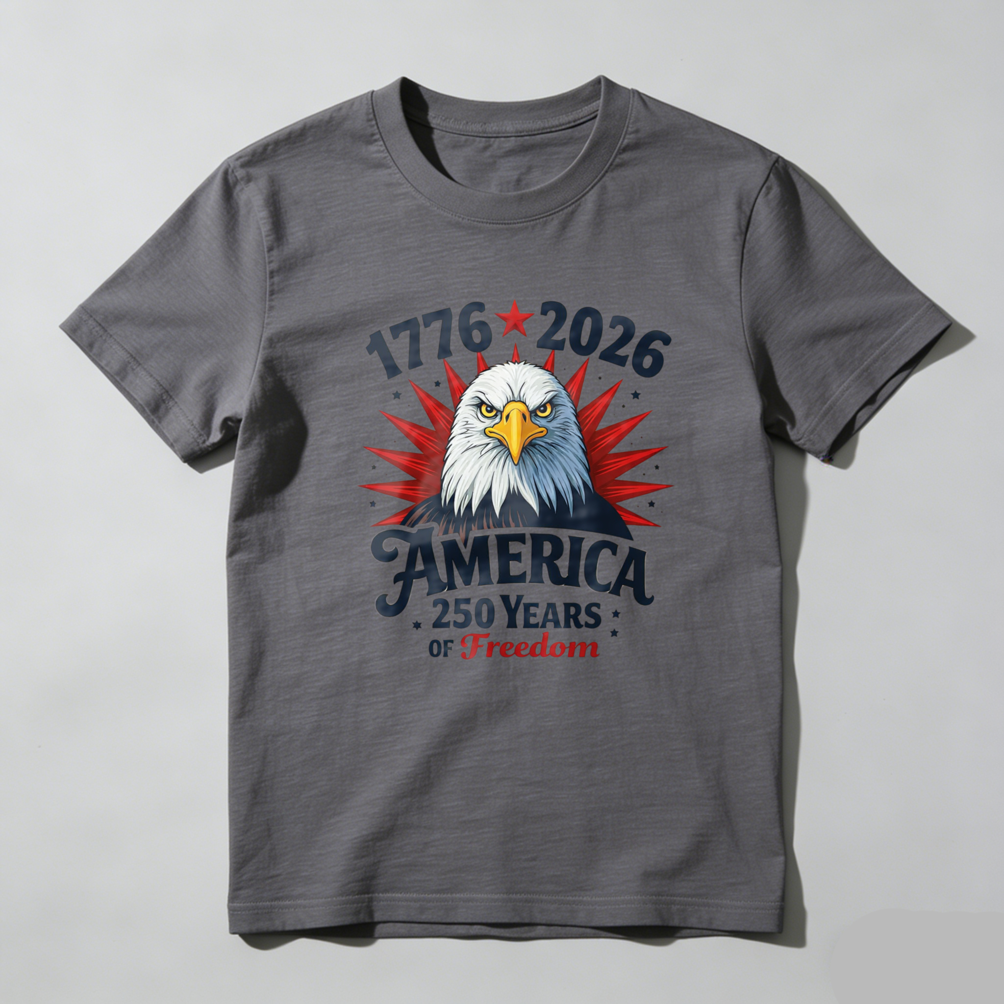 America 250 Years Of Freedom 1776 2026 Eagle Patriotic Independence Day T Shirt