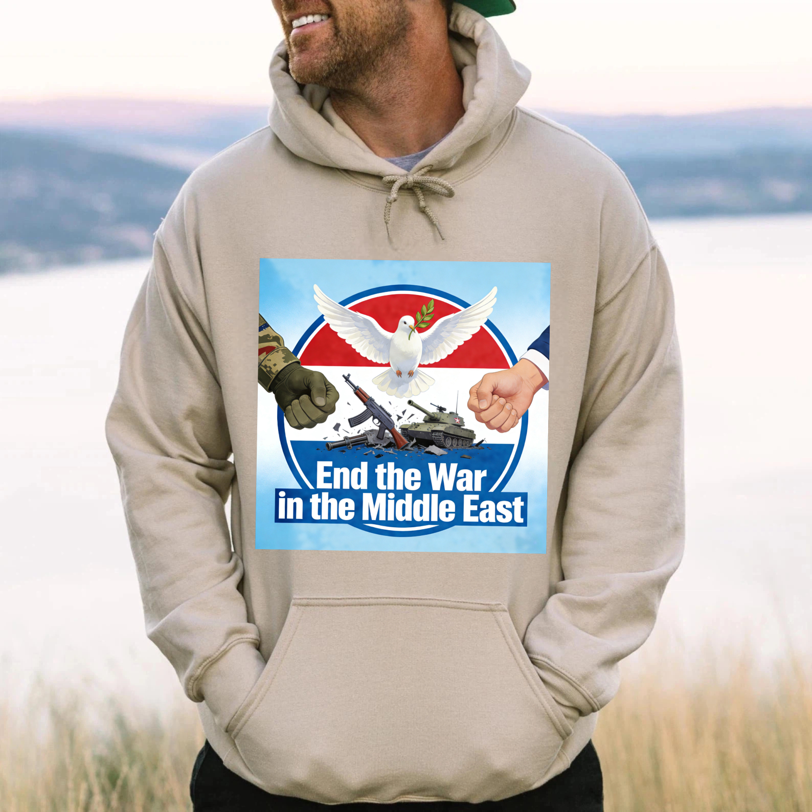 TEECURENT End The War In The Middle East Peace Dove Hoodie With Graphic Design For Peace Advocates And Humanitarian Supporters
