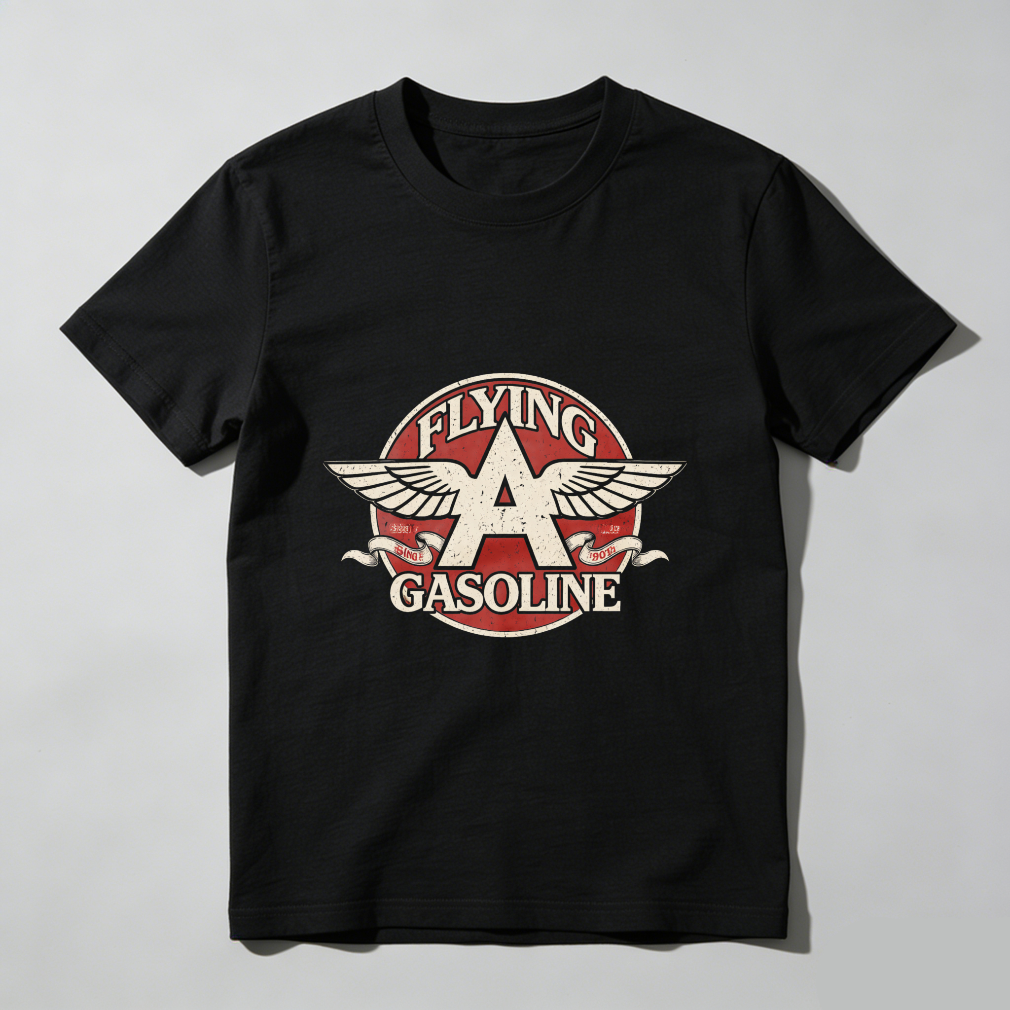 Flying A Gasoline Vintage Logo T Shirt Classic Aviator Design Black Cotton Men Women Unisex Apparel