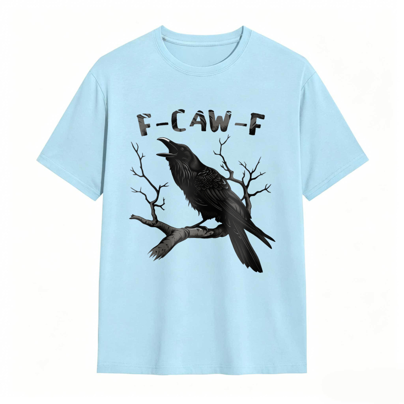 Crow On Branch With F Caw F Text Unisex Classic T-shirt