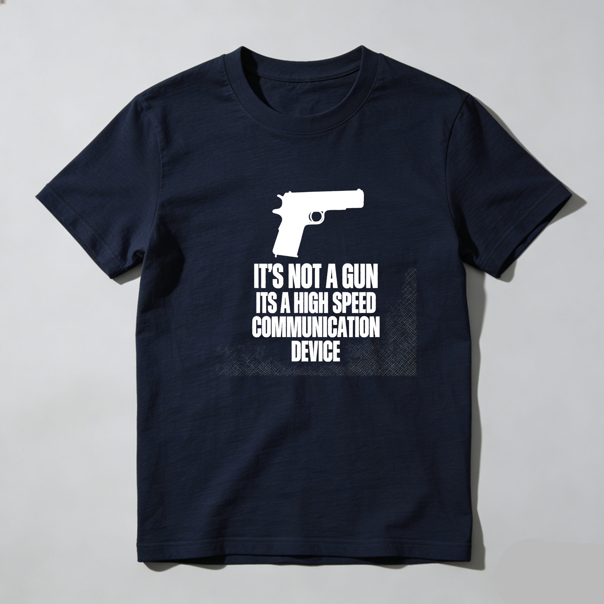 TEECURENT Its Not A Gun Its A High Speed Communication Device Pure Cotton Short Sleeve T-Shirt-TeeCurent