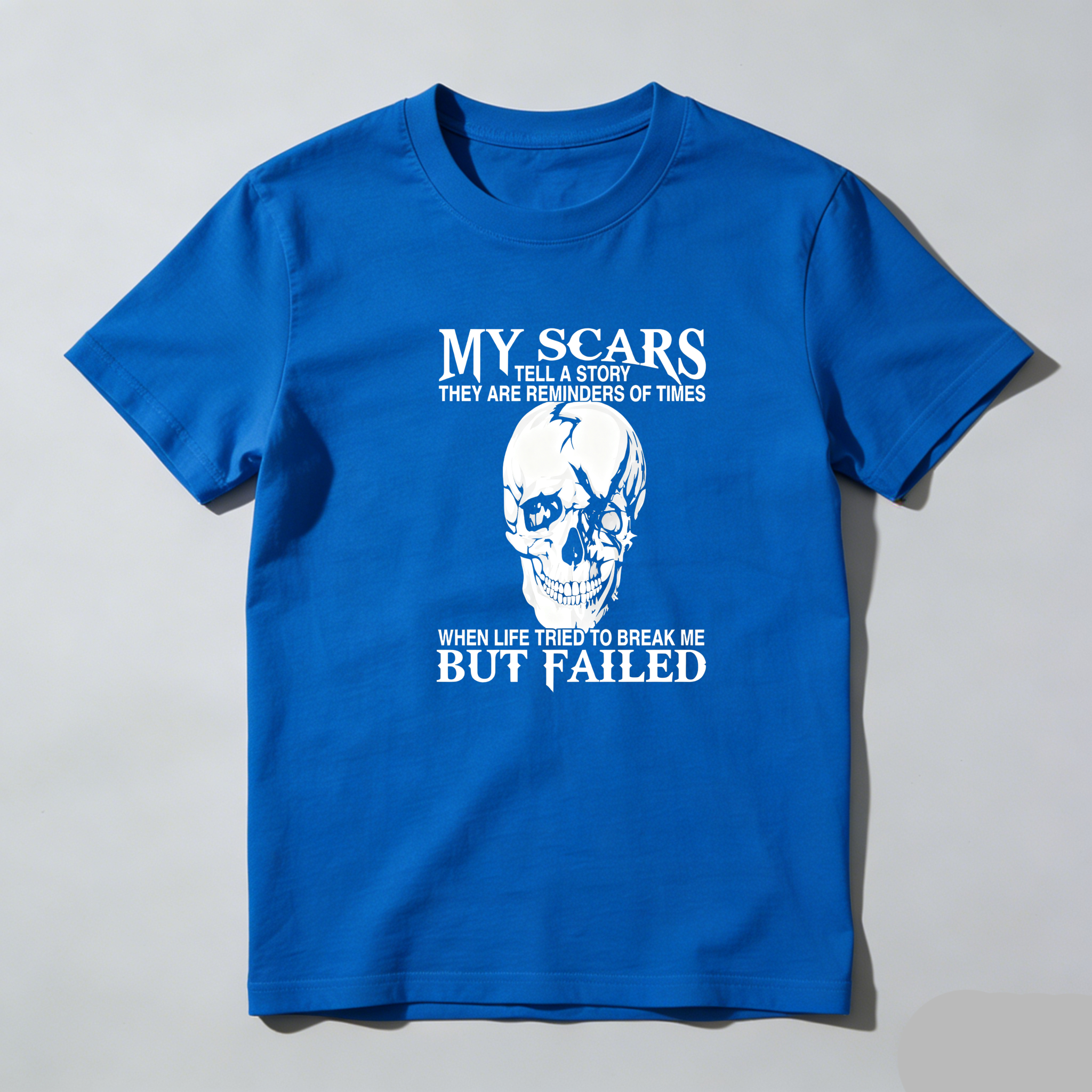TEECURENT My Scars Tell A Story Pure Cotton Short Sleeve T Shirt-TeeCurent