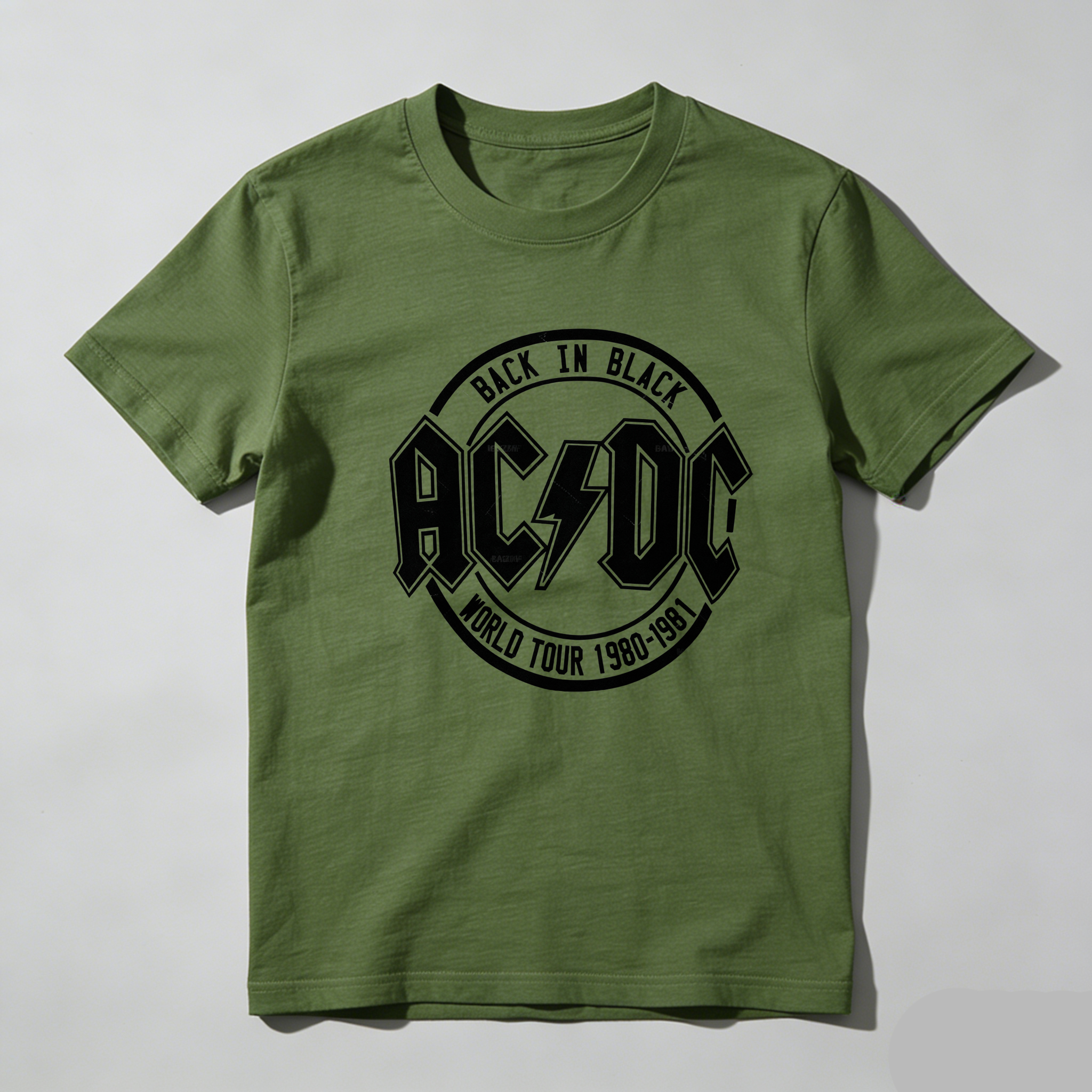 TEECURENT Back In Black Ac Dc World Tour 1980 1981 Pure Cotton Short Sleeve T Shirt-TeeCurent